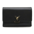 Louis Vuitton Black Galle Hot Pink Noir Leather Wallet (Tri-Fold) (Pre-Owned)