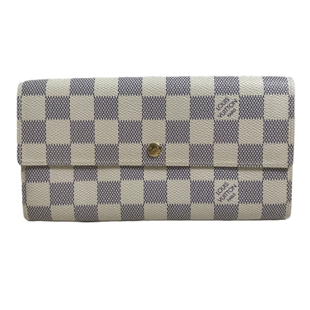 Louis Vuitton Damier Azur Damier Azur White Damier Azur Long Wallet (Bi-Fold) (Pre-Owned)