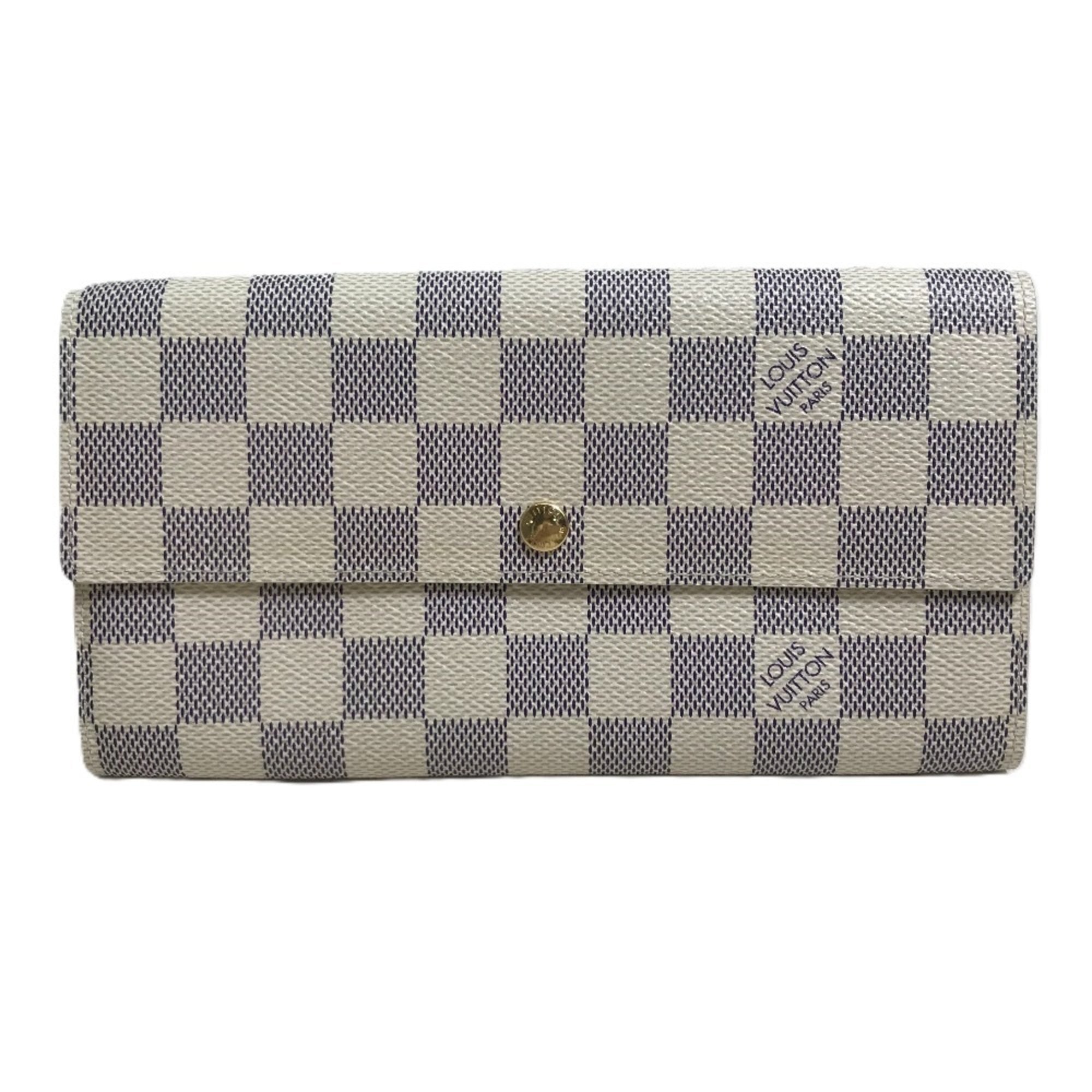 Louis Vuitton Damier Azur Damier Azur White Damier Azur Long Wallet (Bi-Fold) (Pre-Owned)