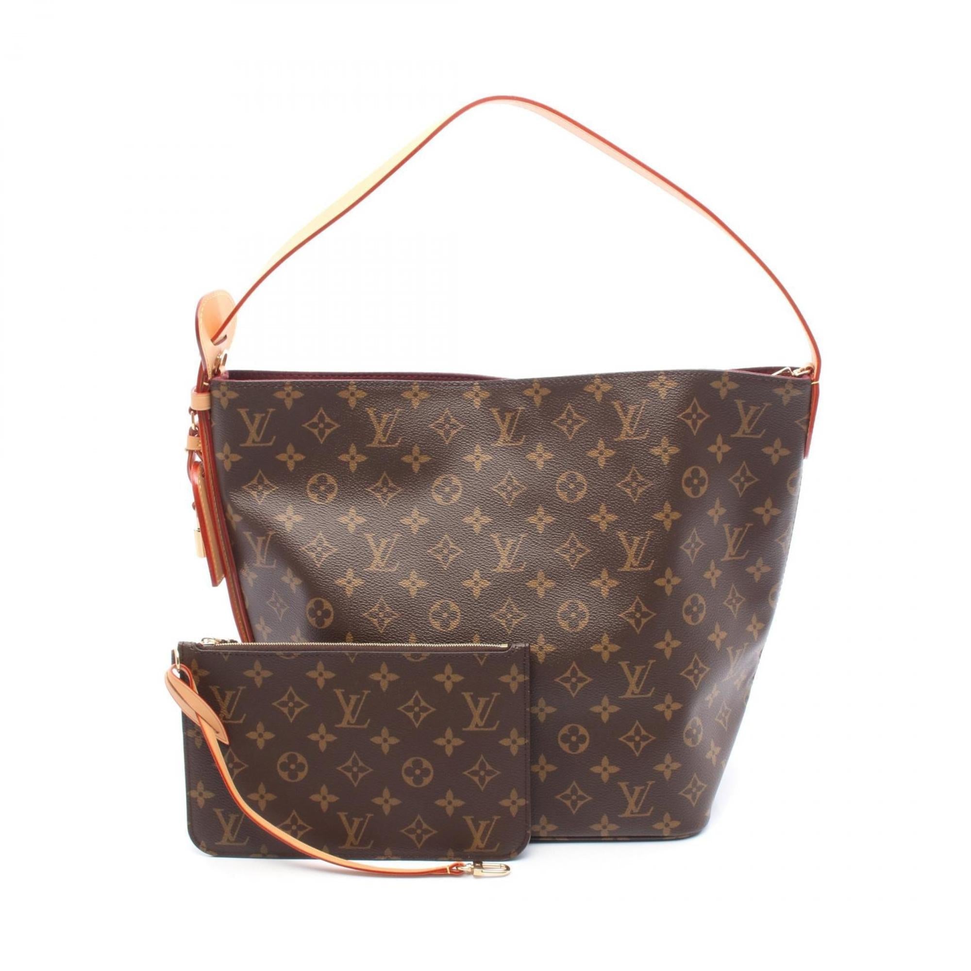 Louis Vuitton Brown Coated Canvas Leather Shoulder Bag (Pre-Owned)