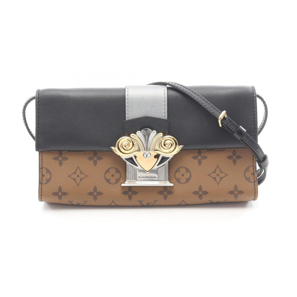 Louis Vuitton Black Brown Coated Canvas Pvc Leather Pochette Shoulder Bag (Pre-Owned)