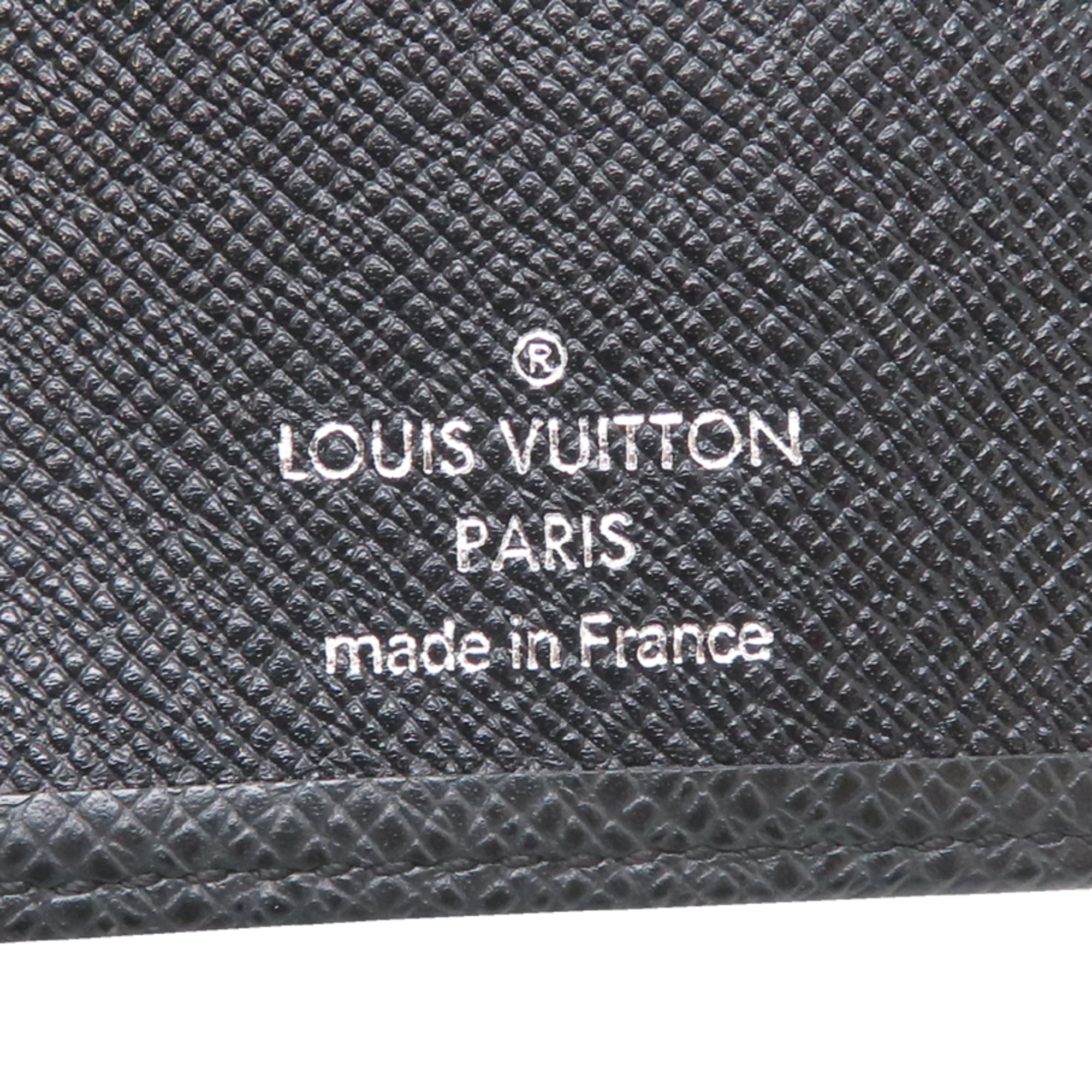 Louis Vuitton Ardoise Black Taiga Leather Wallet (Bi-Fold) (Pre-Owned)
