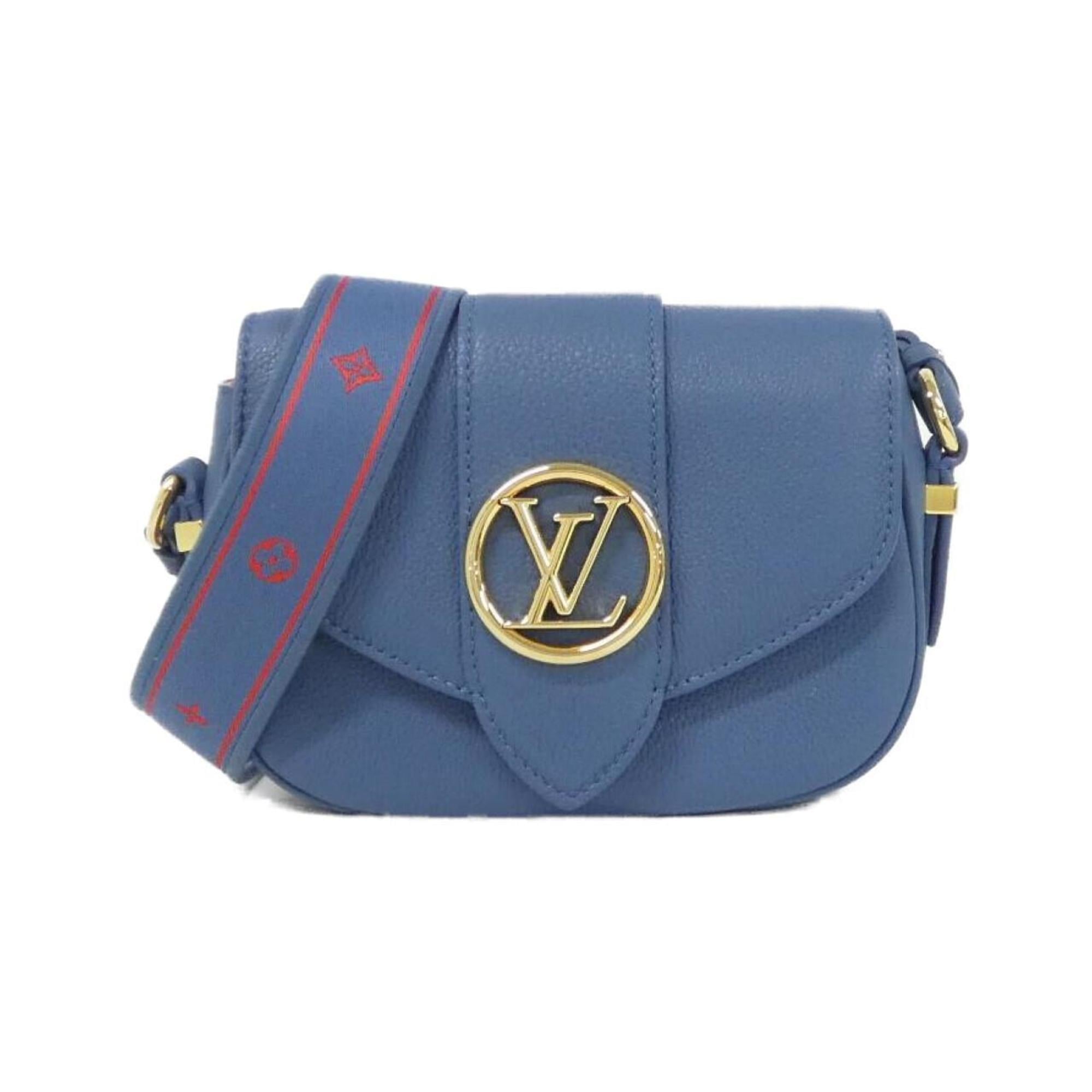 Louis Vuitton Blue Leather Shoulder Bag (Pre-Owned)