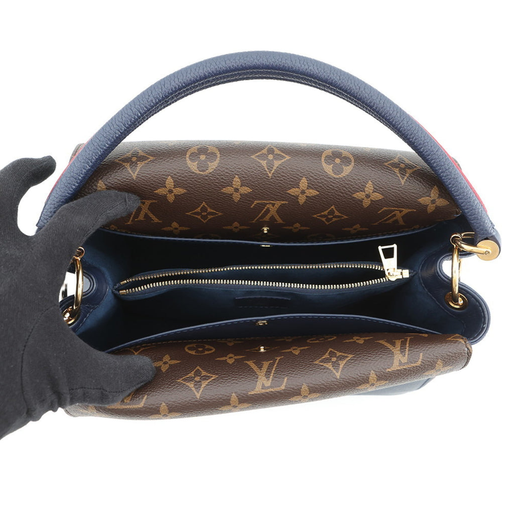 Louis Vuitton Monogram Navy Blue Leather Handbag (Pre-Owned)