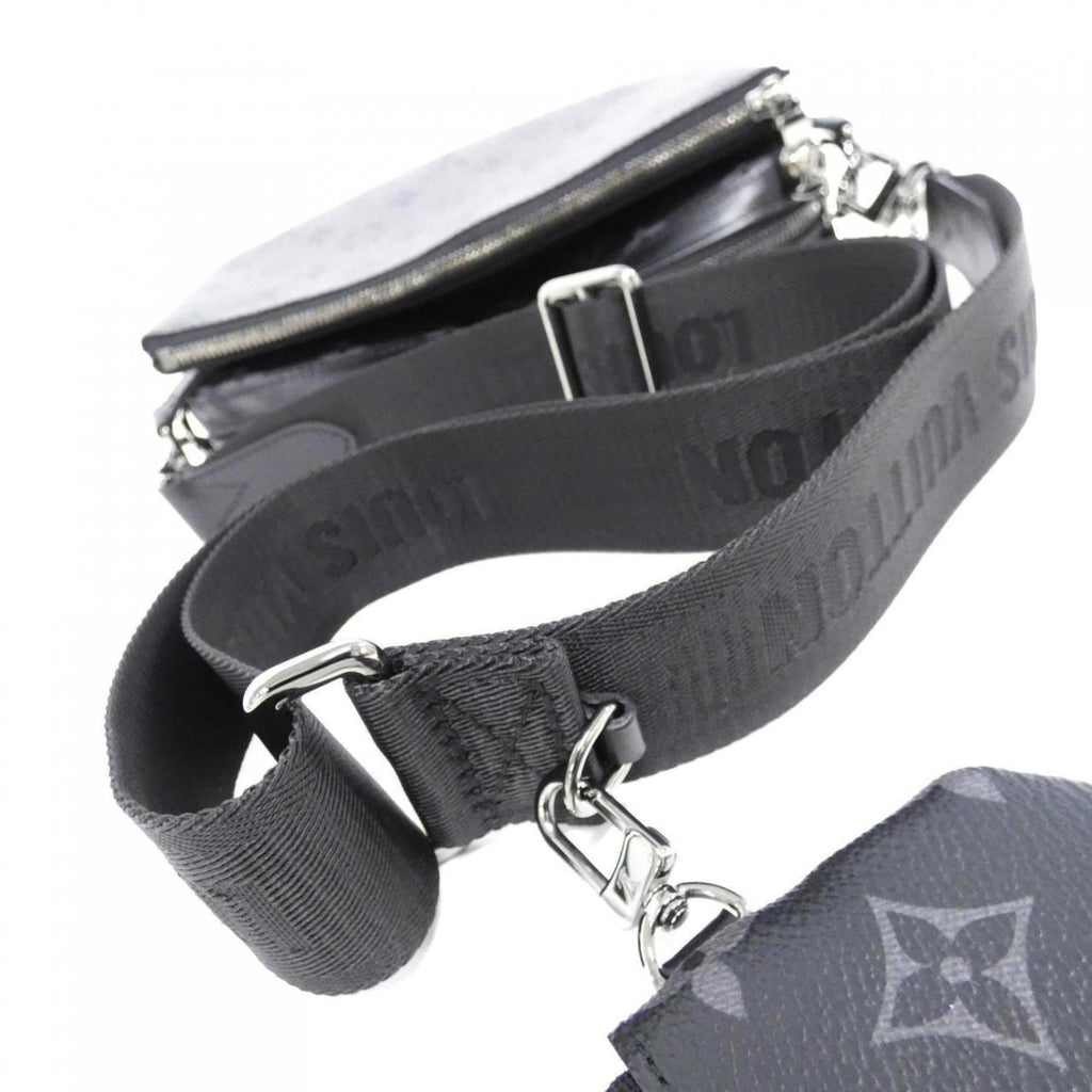 Louis Vuitton Black Gris Coated Canvas Shoulder Bag (Pre-Owned)