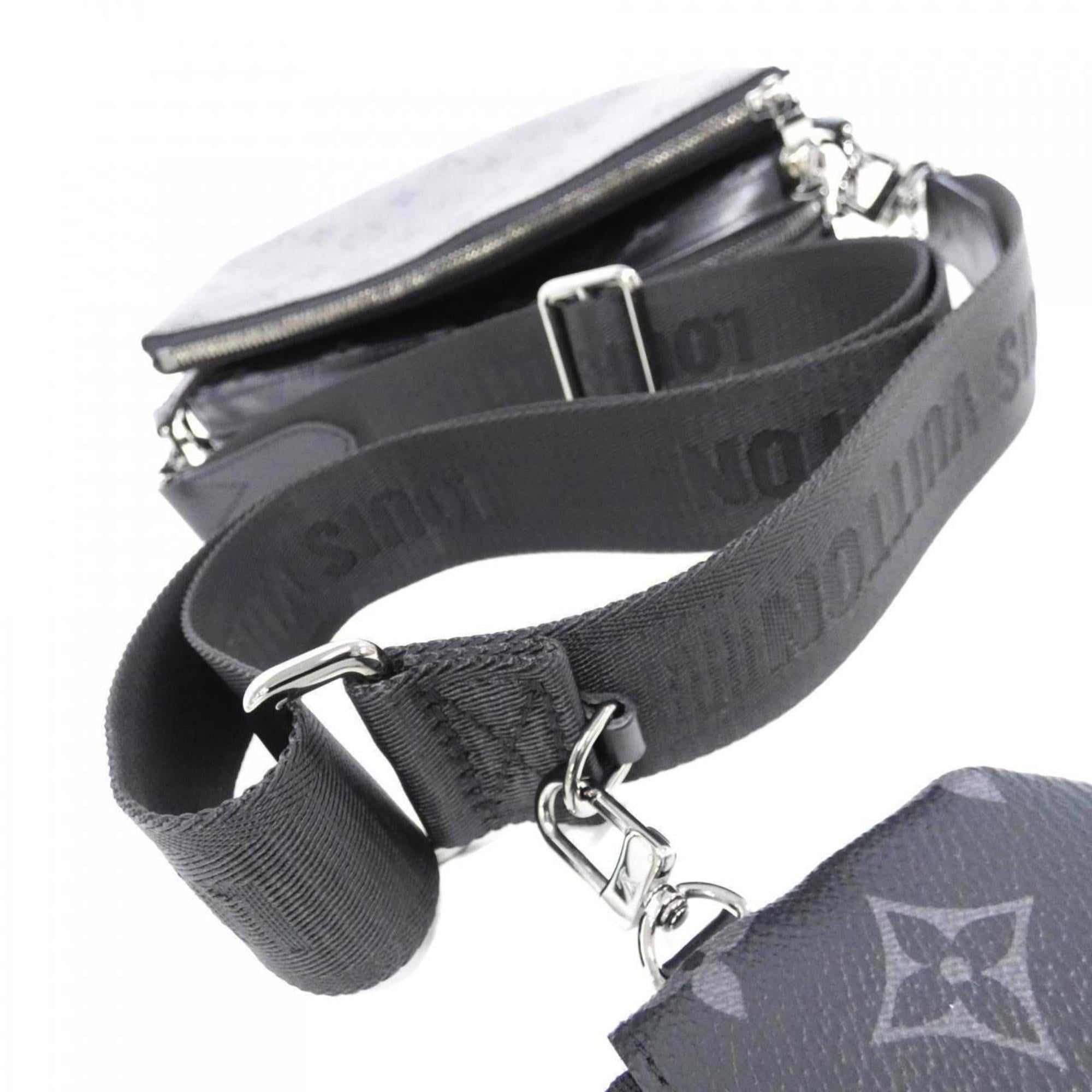 Louis Vuitton Black Gris Coated Canvas Shoulder Bag (Pre-Owned)