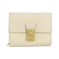 Louis Vuitton Monogram Empreinte Beige Leather Wallet (Tri-Fold) (Pre-Owned)