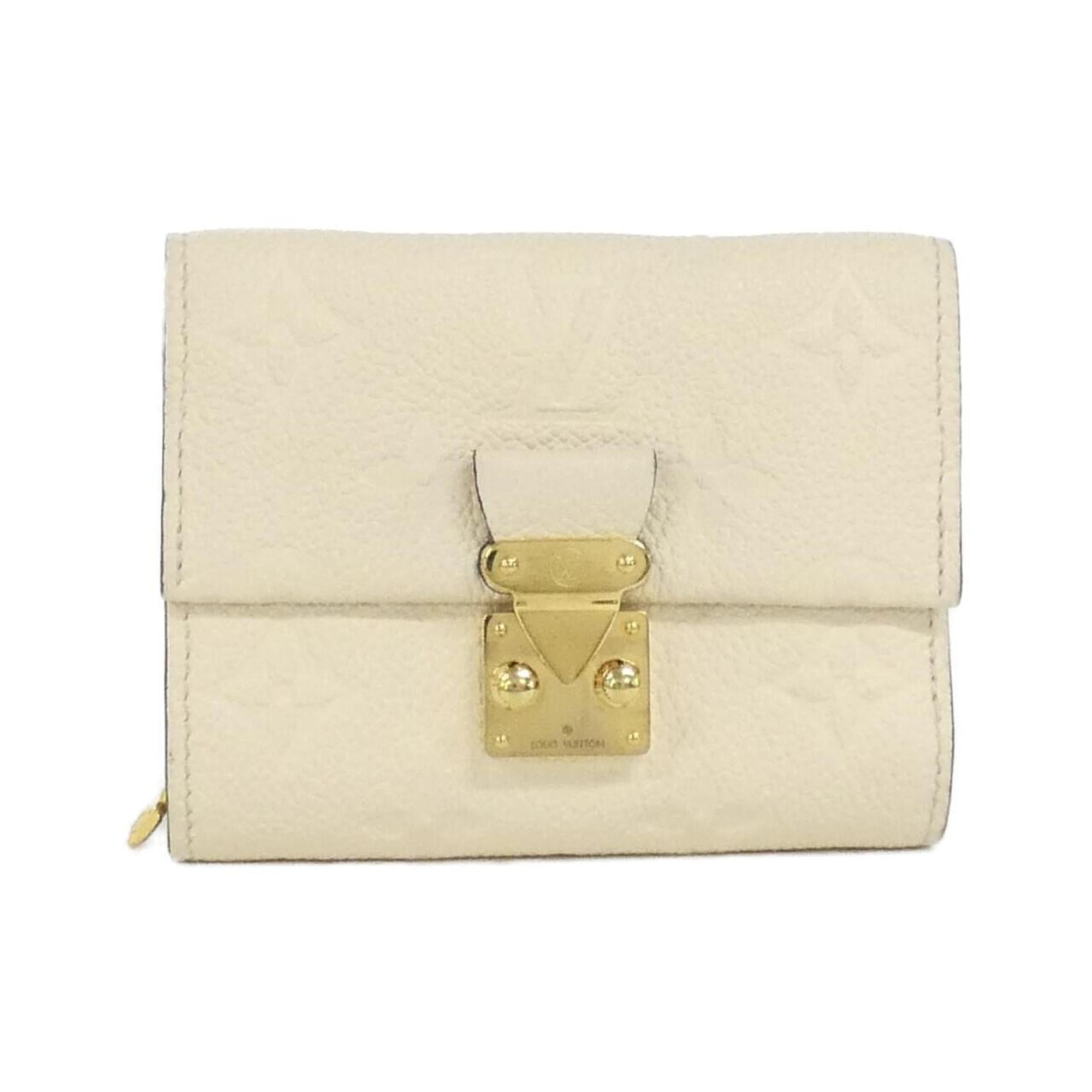 Louis Vuitton Monogram Empreinte Beige Leather Wallet (Tri-Fold) (Pre-Owned)