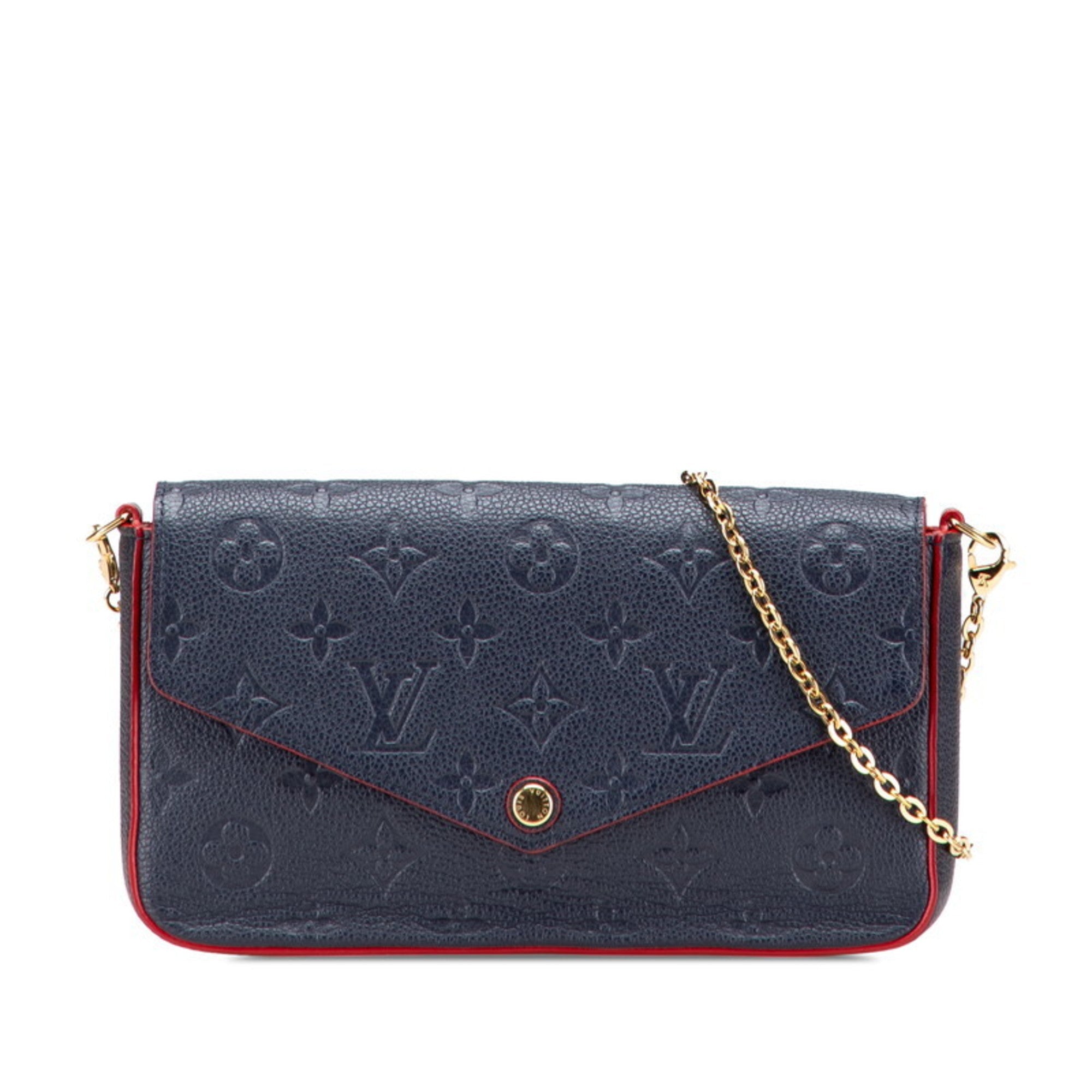 Louis Vuitton Marine Rouge Navy Leather Pochette Shoulder Bag (Pre-Owned)