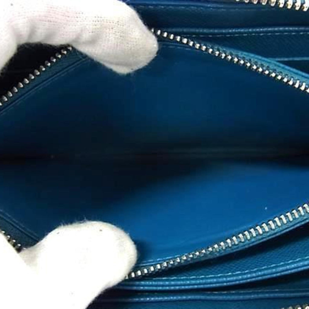 Louis Vuitton Cyan Leather Long Bill Wallet (Bi-Fold) (Pre-Owned)