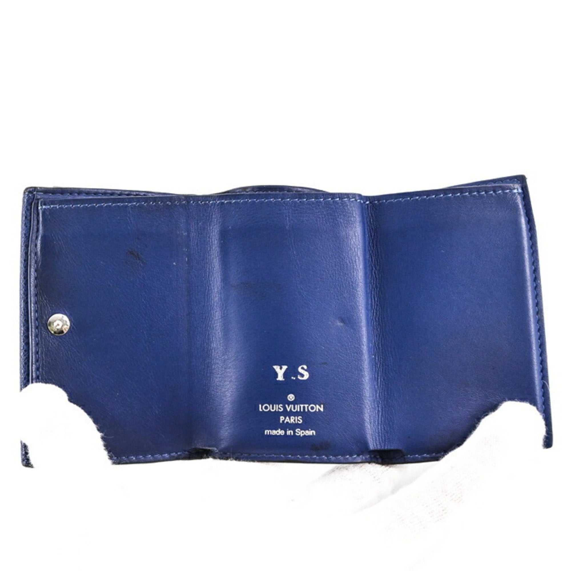 Louis Vuitton Blue Taigarama Wallet (Tri-Fold) (Pre-Owned)