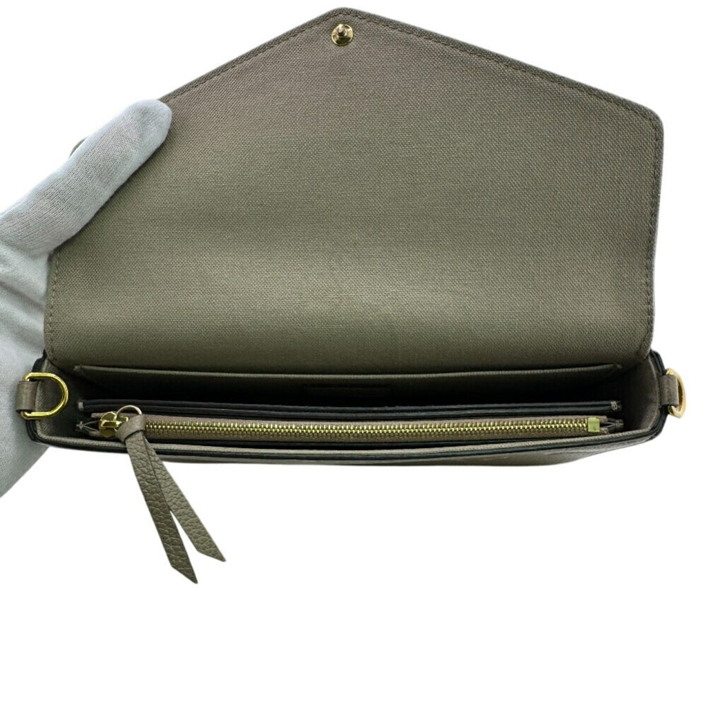 Louis Vuitton Gray Grayish Leather Pochette Shoulder Bag (Pre-Owned)