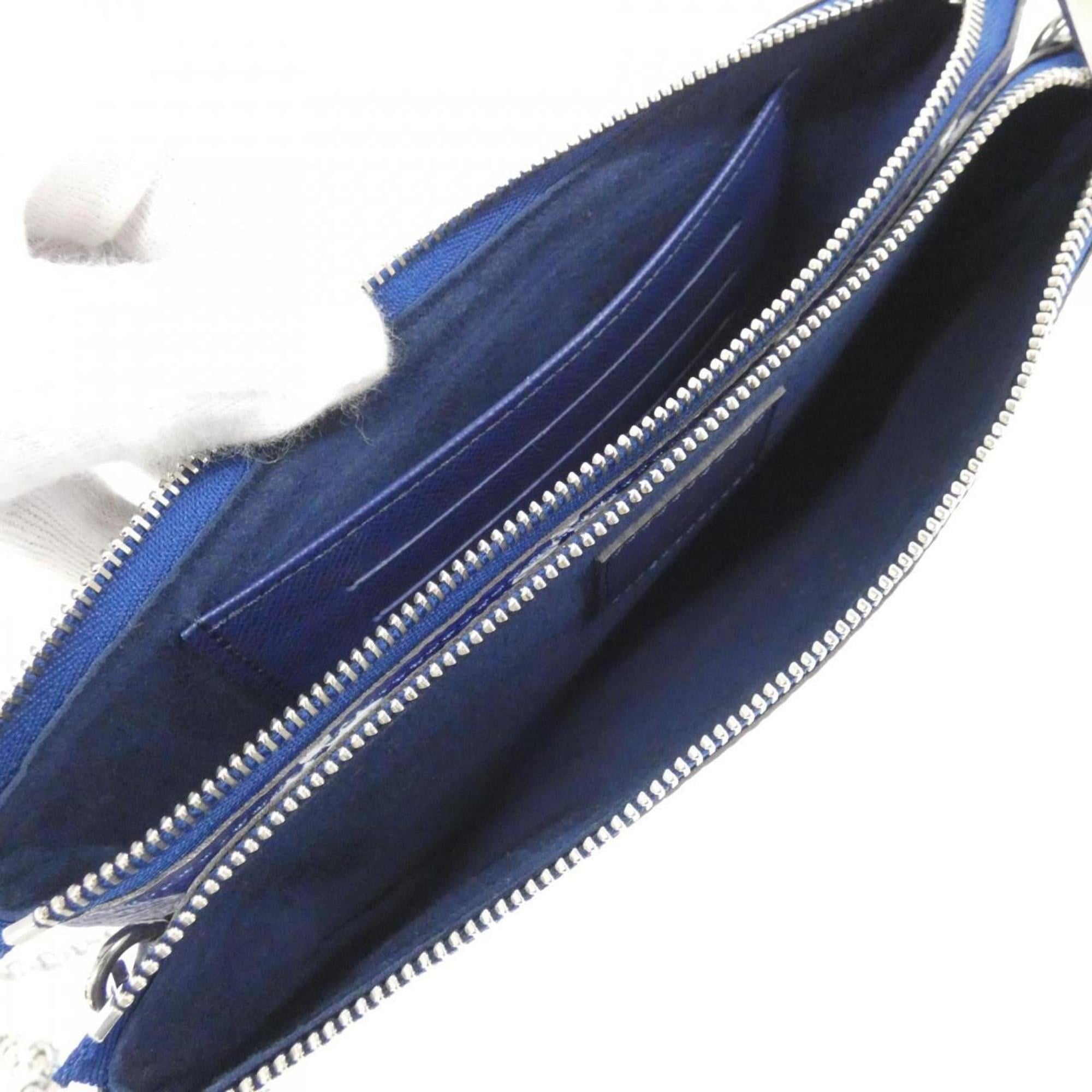 Louis Vuitton Blue Coated Canvas Pochette Shoulder Bag (Pre-Owned)