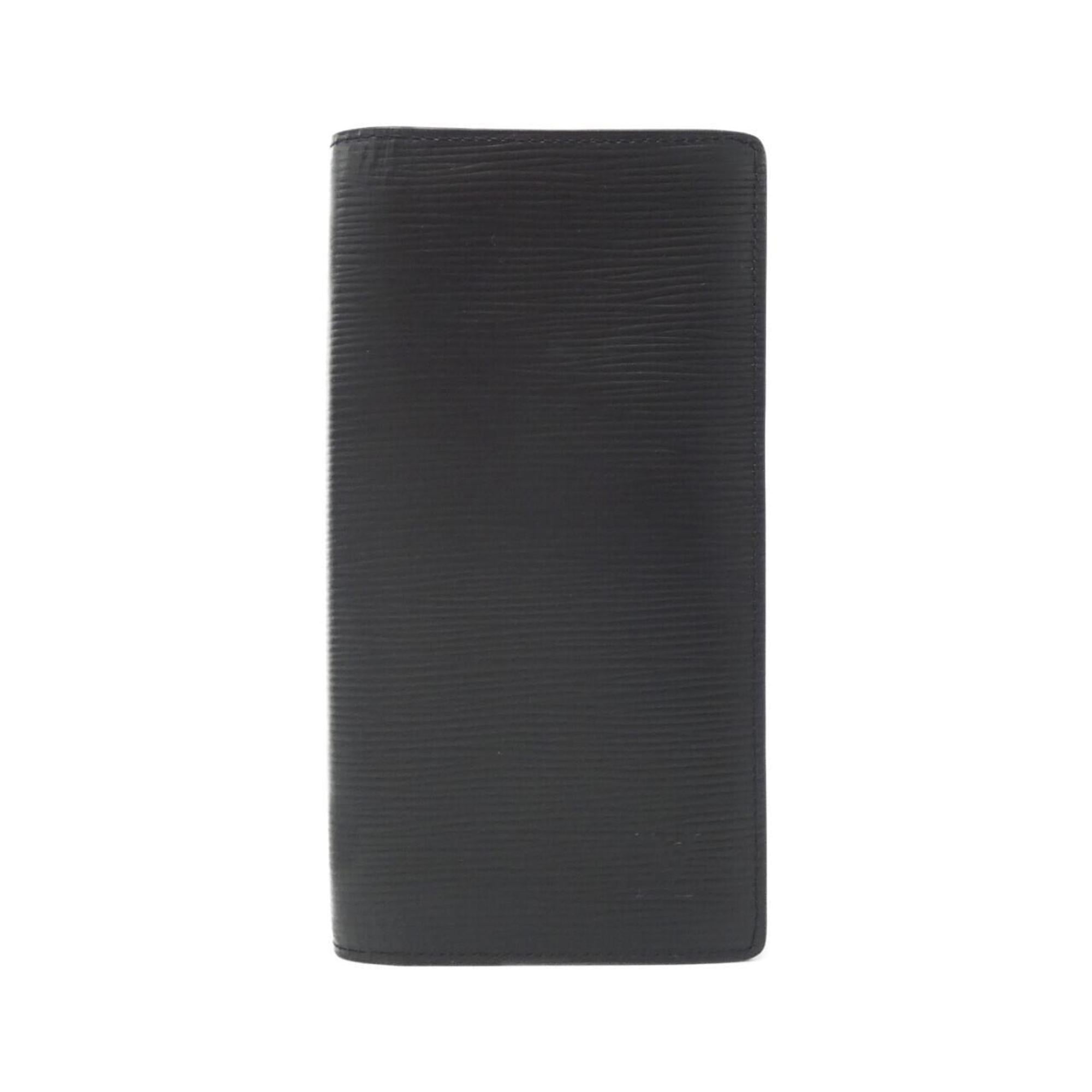 Louis Vuitton Black Leather Long Wallet (Bi-Fold) (Pre-Owned)