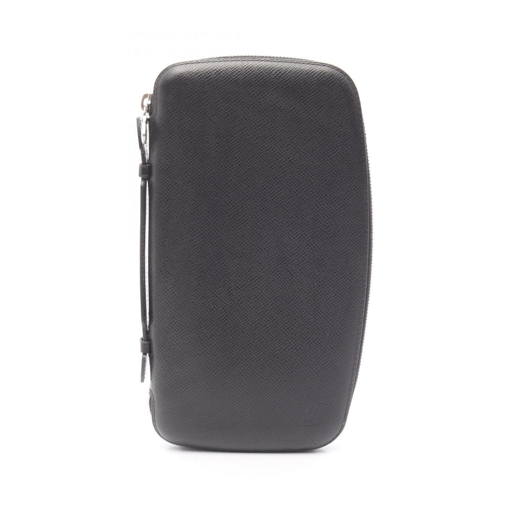 Louis Vuitton Black Leather Long Wallet (Bi-Fold) (Pre-Owned)
