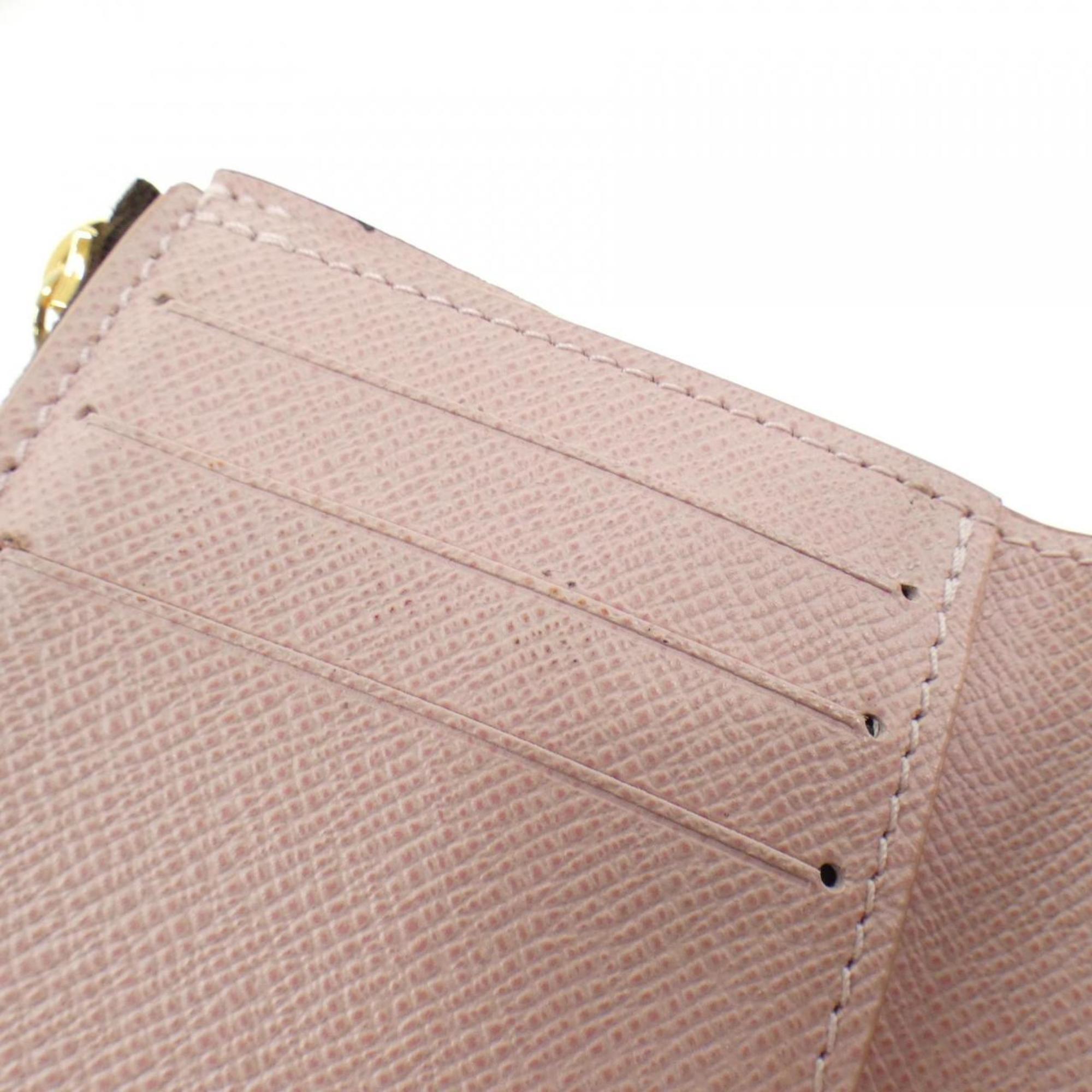 Louis Vuitton Ebene Rose Ballerine Coated Canvas Wallet (Tri-Fold) (Pre-Owned)