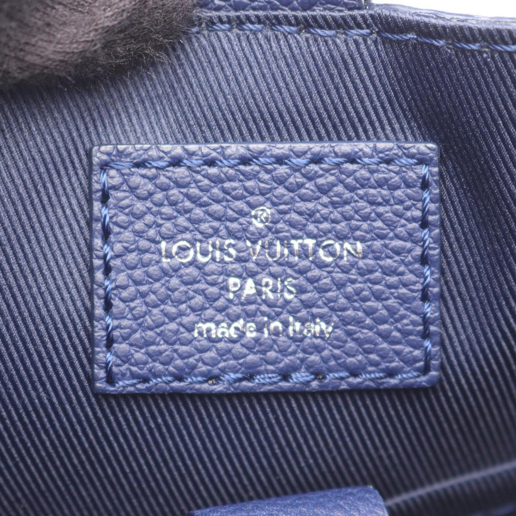 Louis Vuitton Blue Leather Coated Canvas Shoulder Bag (Pre-Owned)