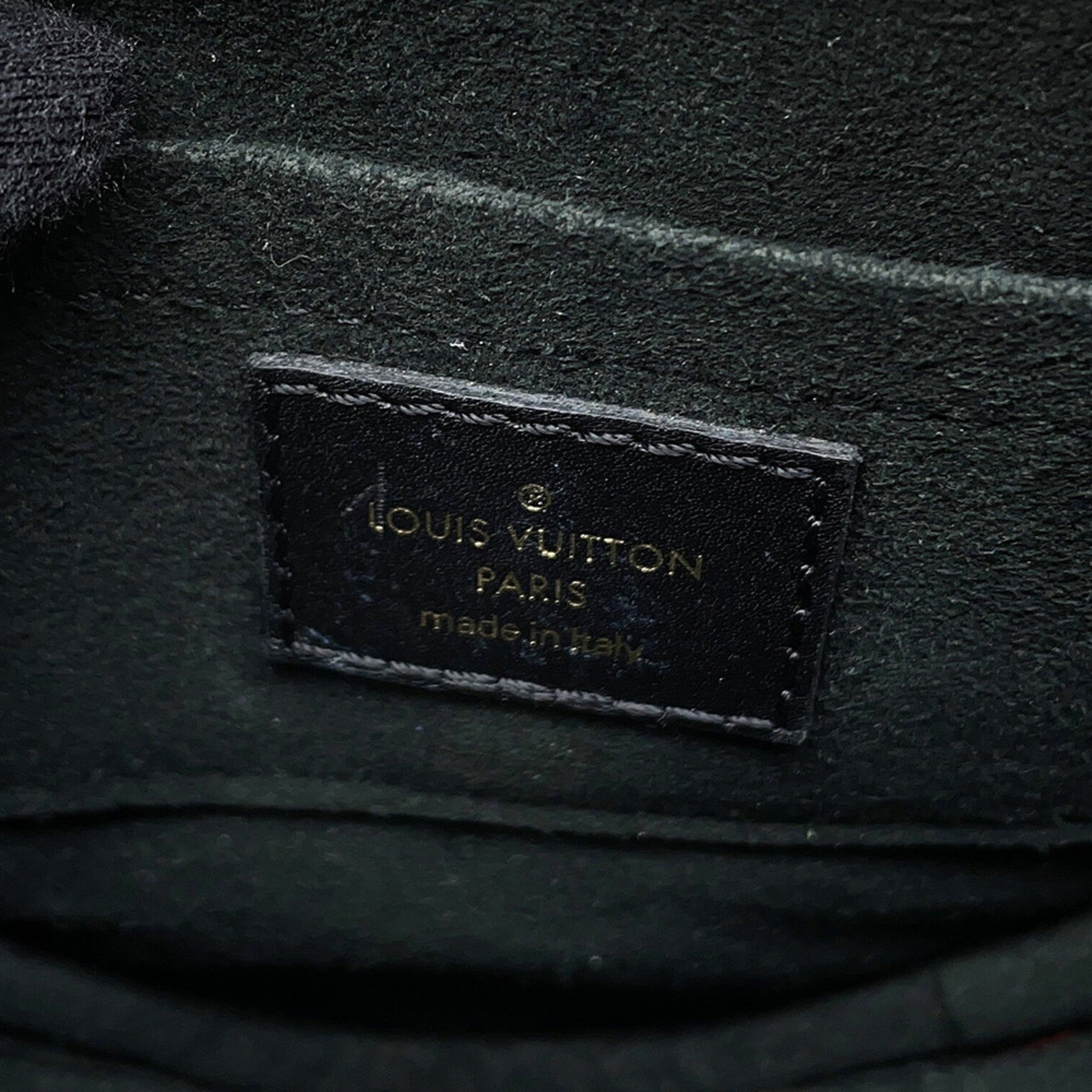 Louis Vuitton Noir Leather Shoulder Bag (Pre-Owned)
