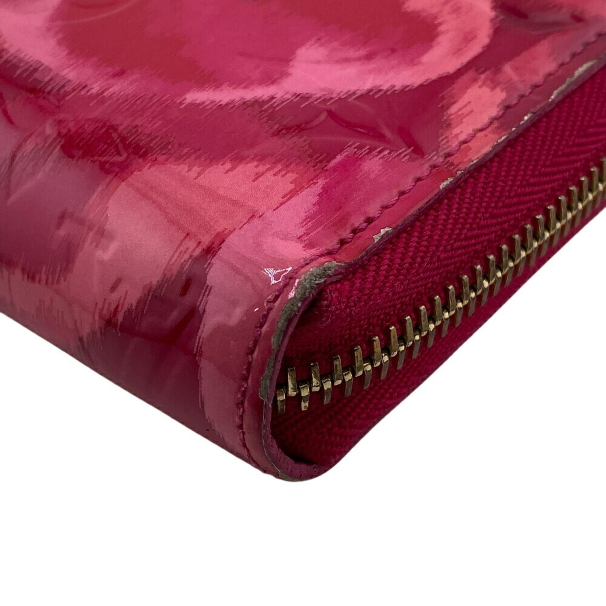Louis Vuitton Pink Red Color Vernis Leather Long Wallet (Bi-Fold) (Pre-Owned)