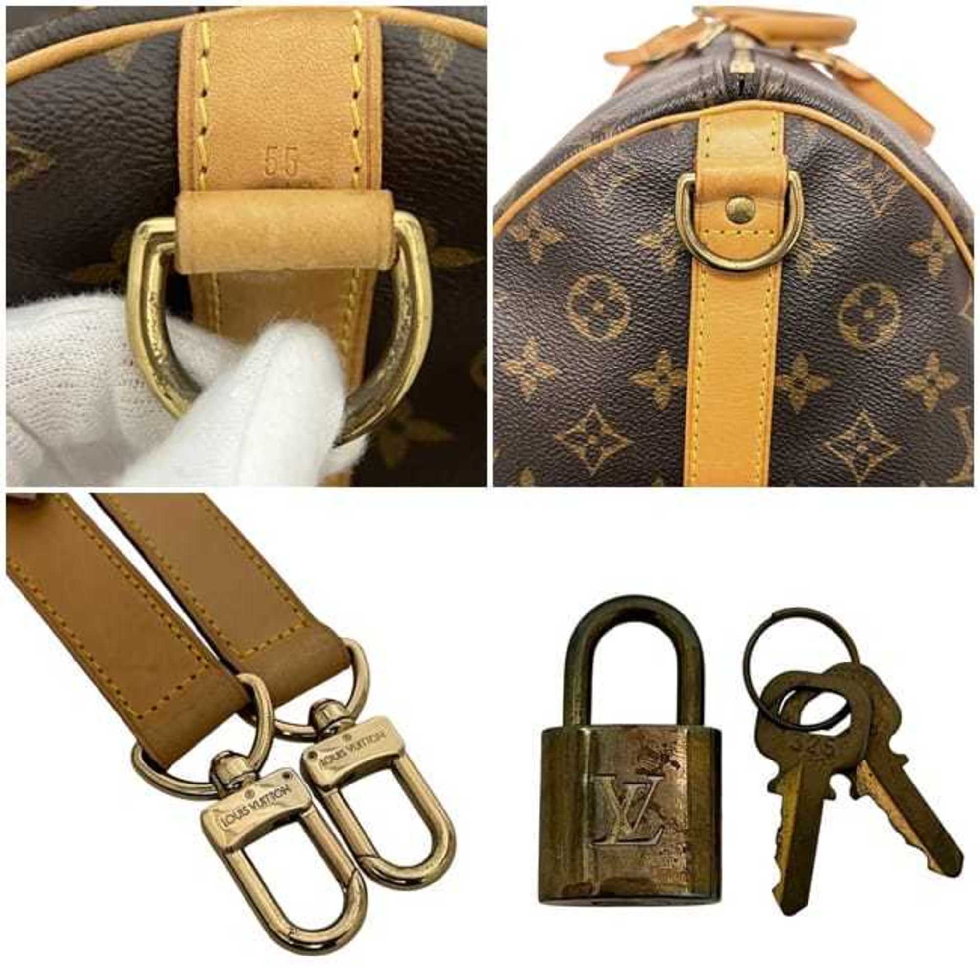 Louis Vuitton Monogram Brown Monogram Leather Boston Bag Shoulder Bag (Pre-Owned)