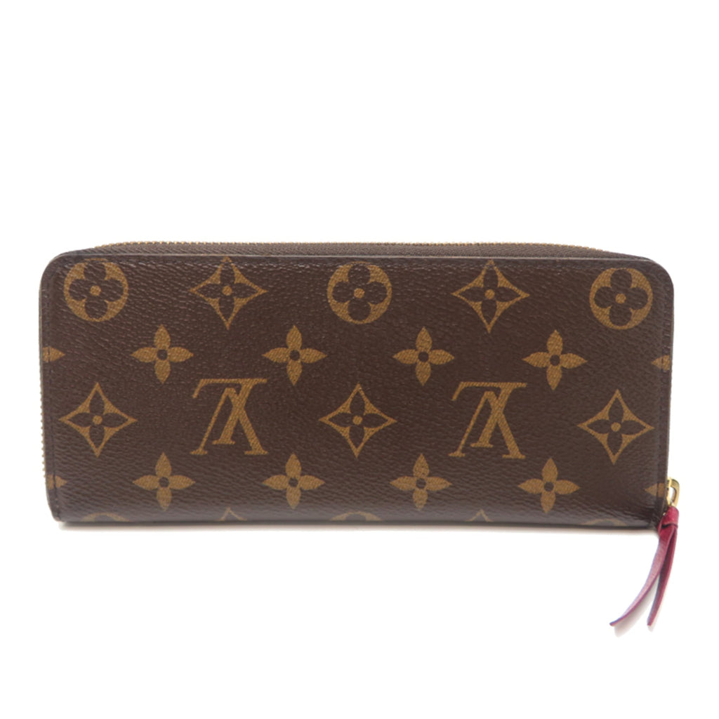 Louis Vuitton Brown Fuchsia Monogram Long Wallet (Bi-Fold) (Pre-Owned)