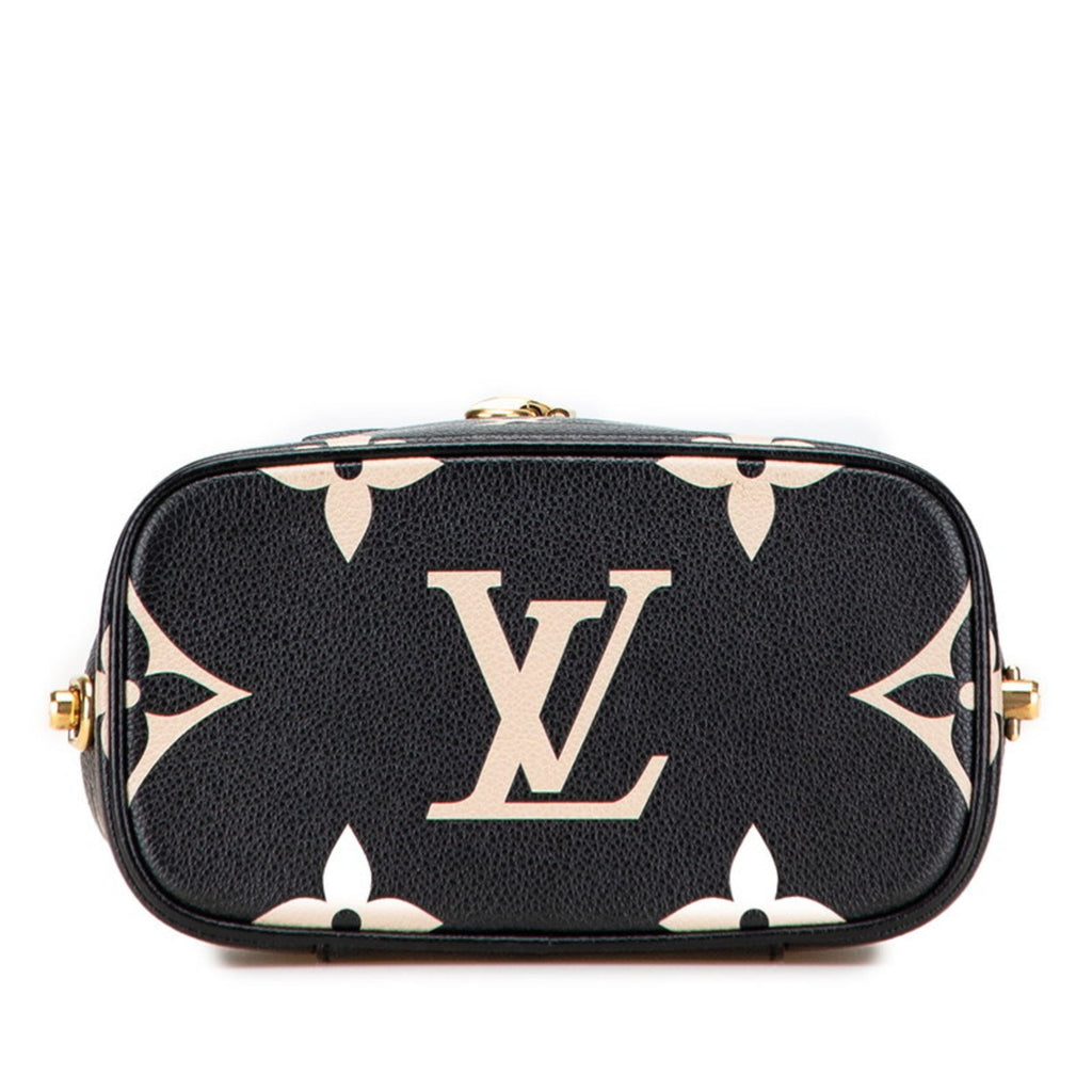 Louis Vuitton Beige Black Monogram Leather Shoulder Bag Vanity Bag (Pre-Owned)