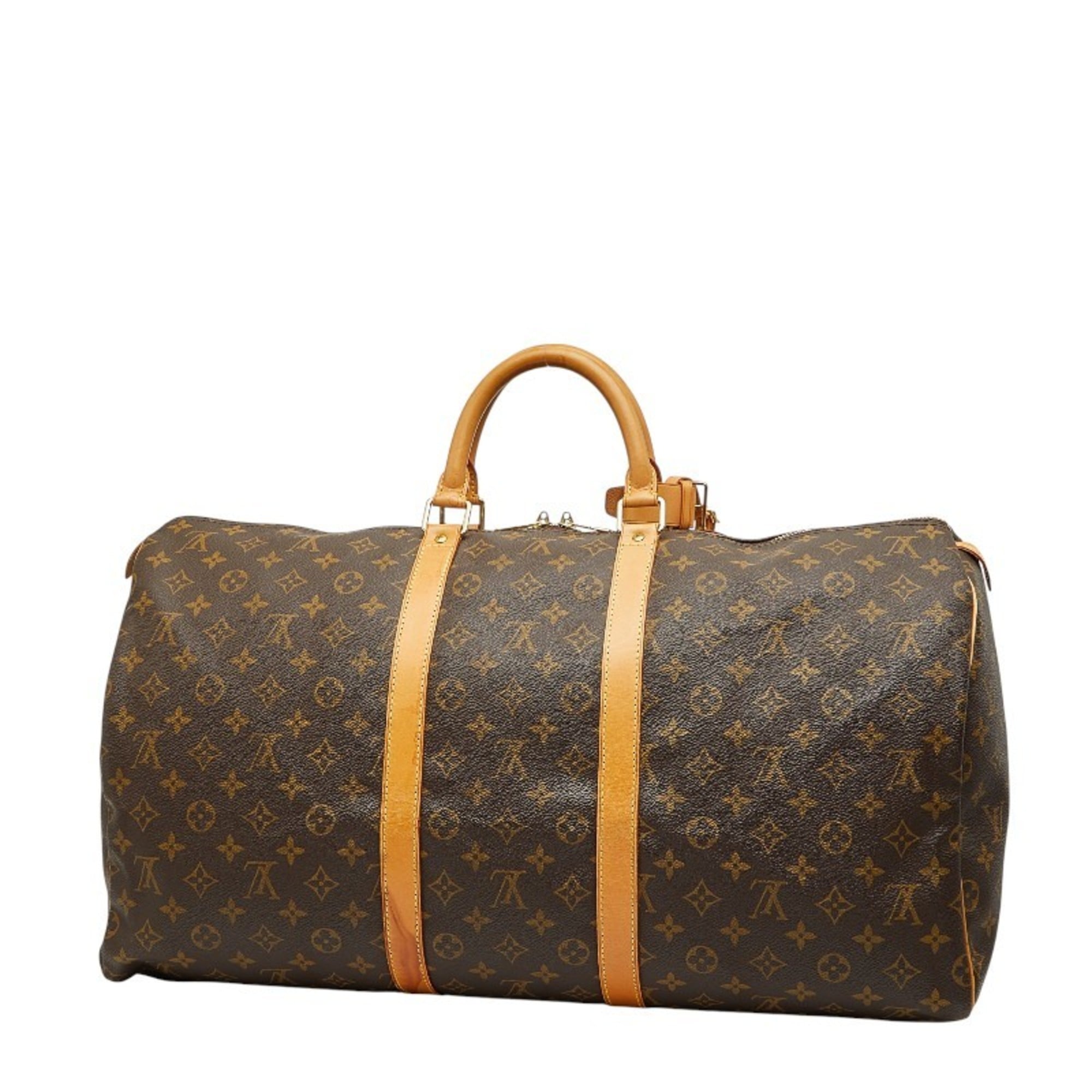 Louis Vuitton Brown Pvc Leather Boston Bag (Pre-Owned)