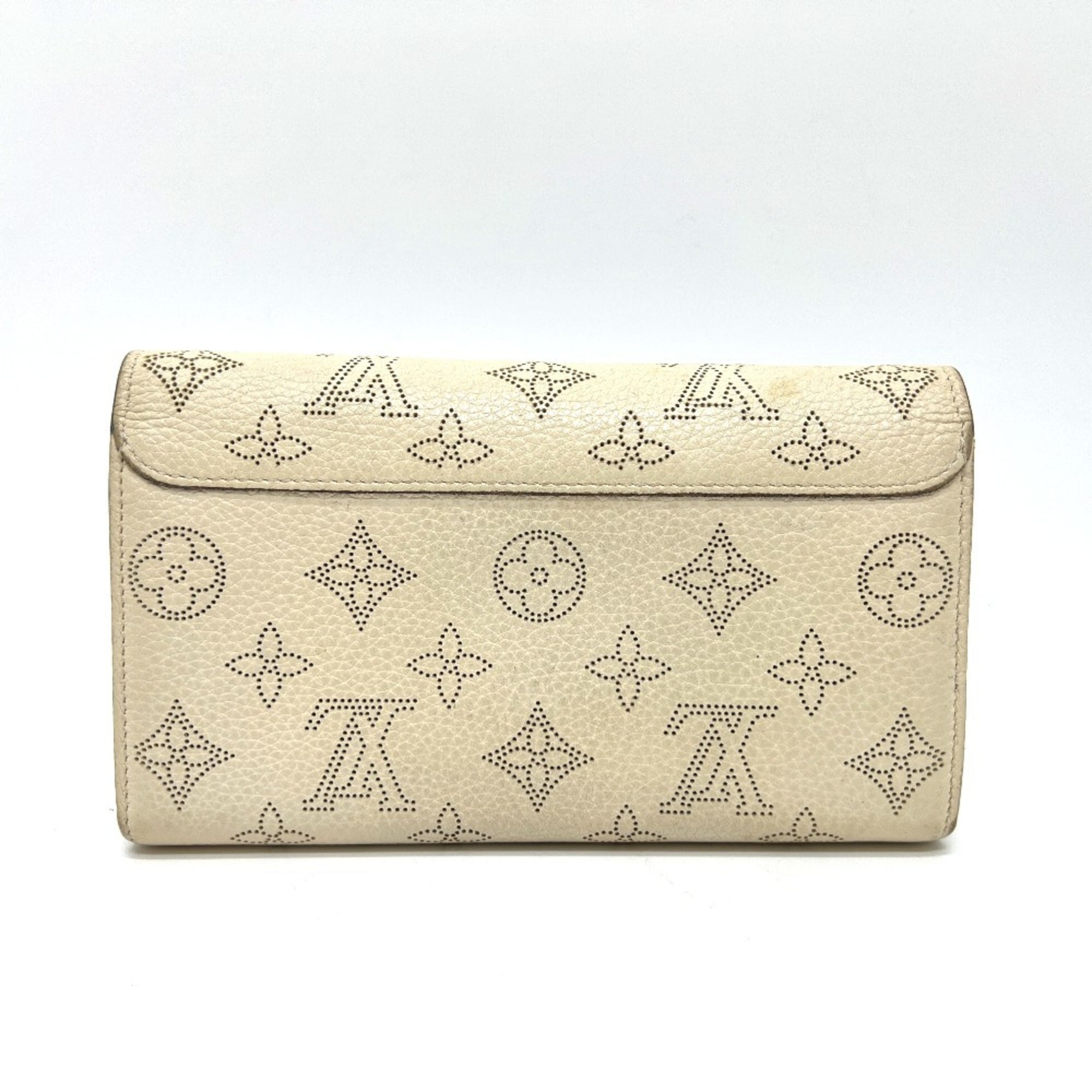 Louis Vuitton White Leather Long Wallet (Bi-Fold) (Pre-Owned)