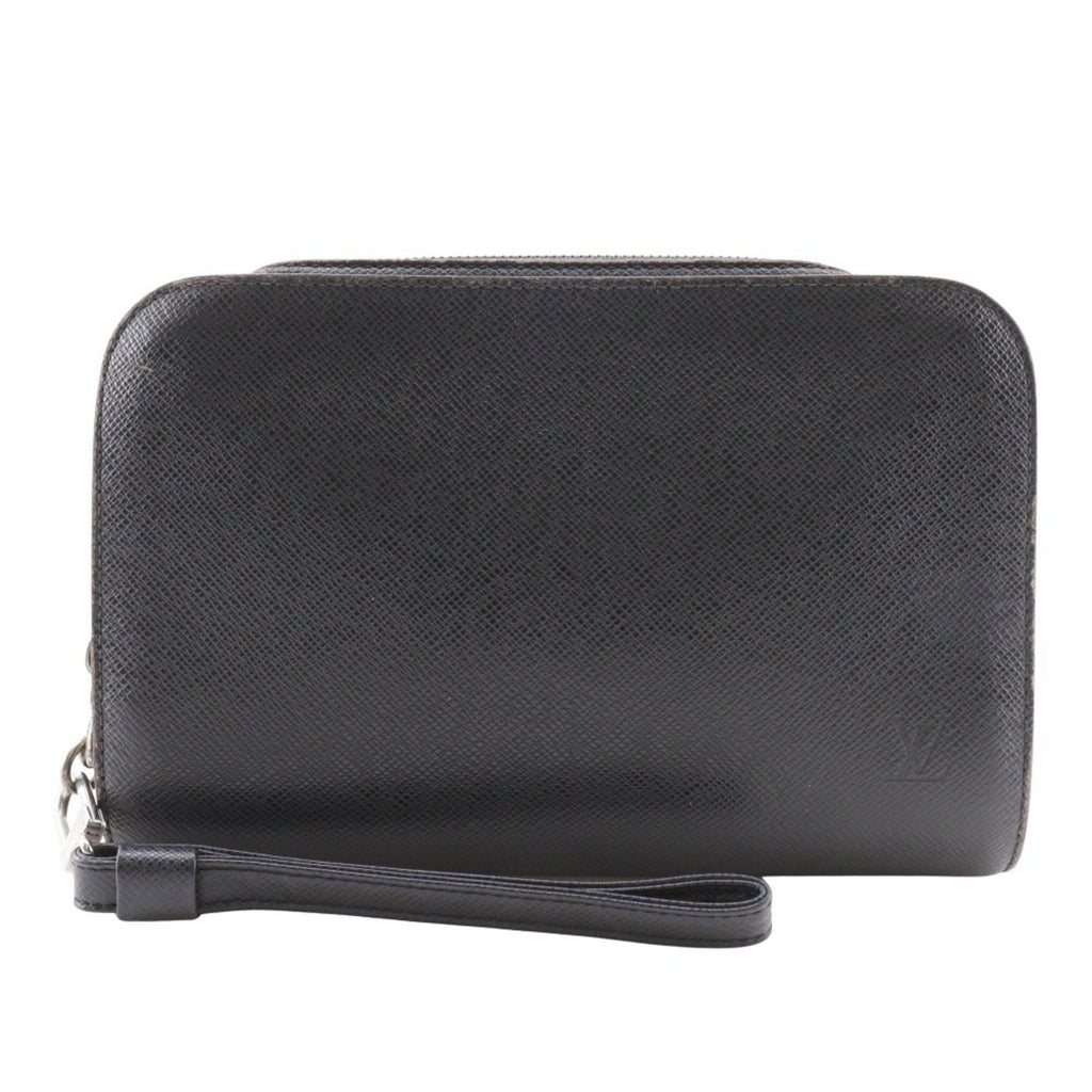 Louis Vuitton Taiga Ardoise Black Taiga Leather Handbag (Pre-Owned)