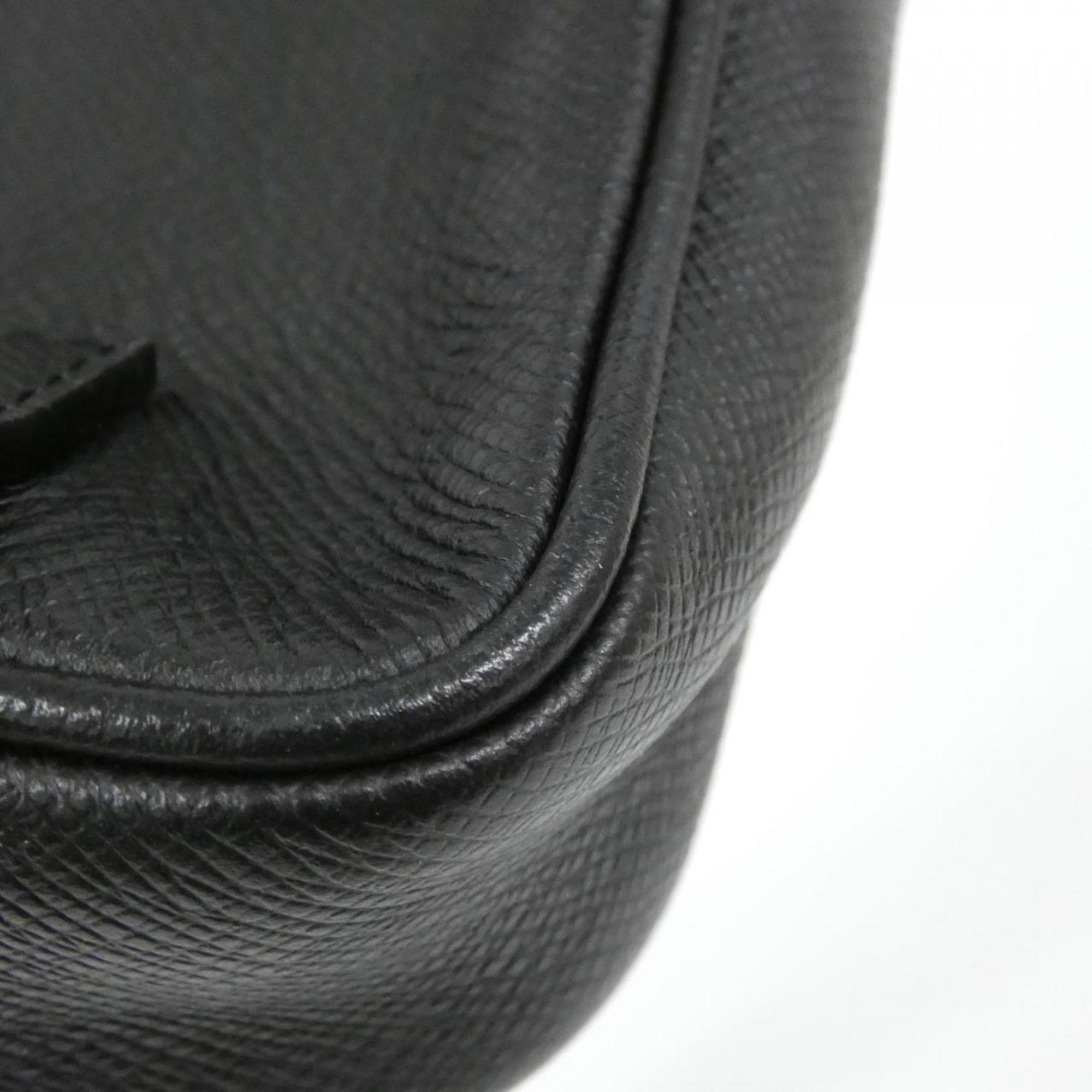 Louis Vuitton Black Leather Shoulder Bag (Pre-Owned)