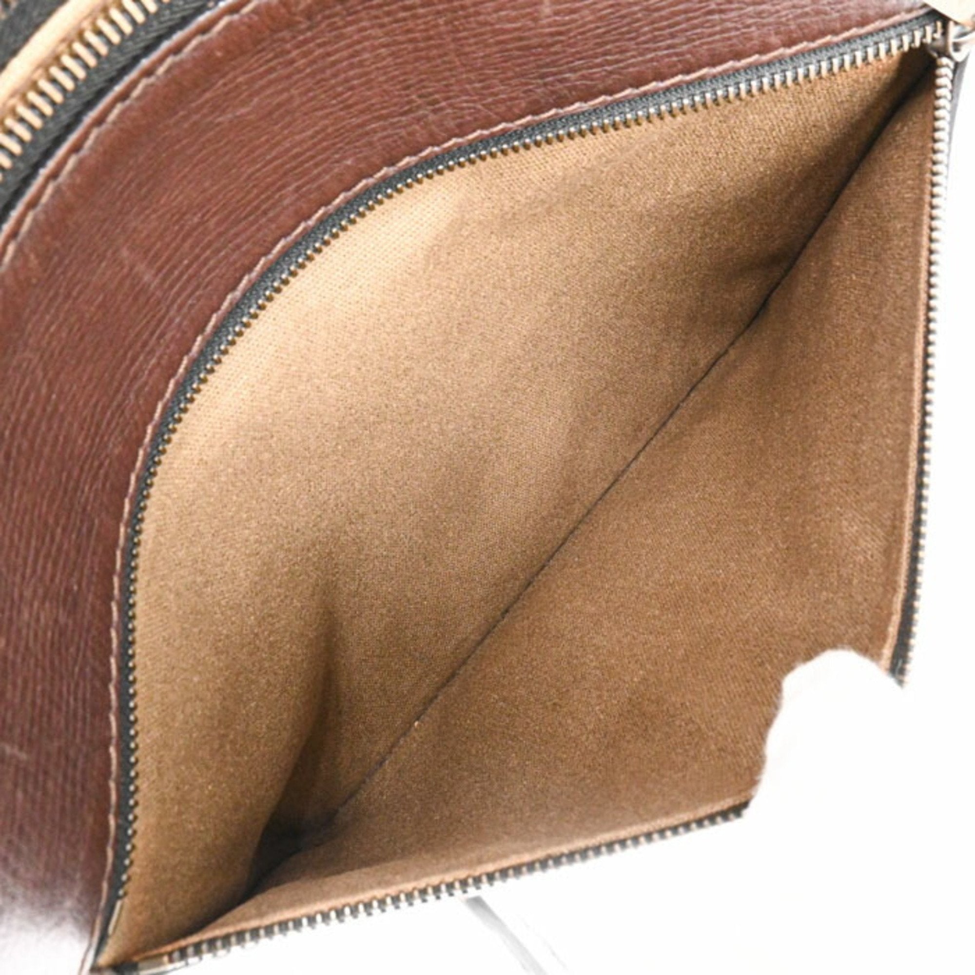Louis Vuitton Dark Brown Leather Pochette Shoulder Bag (Pre-Owned)