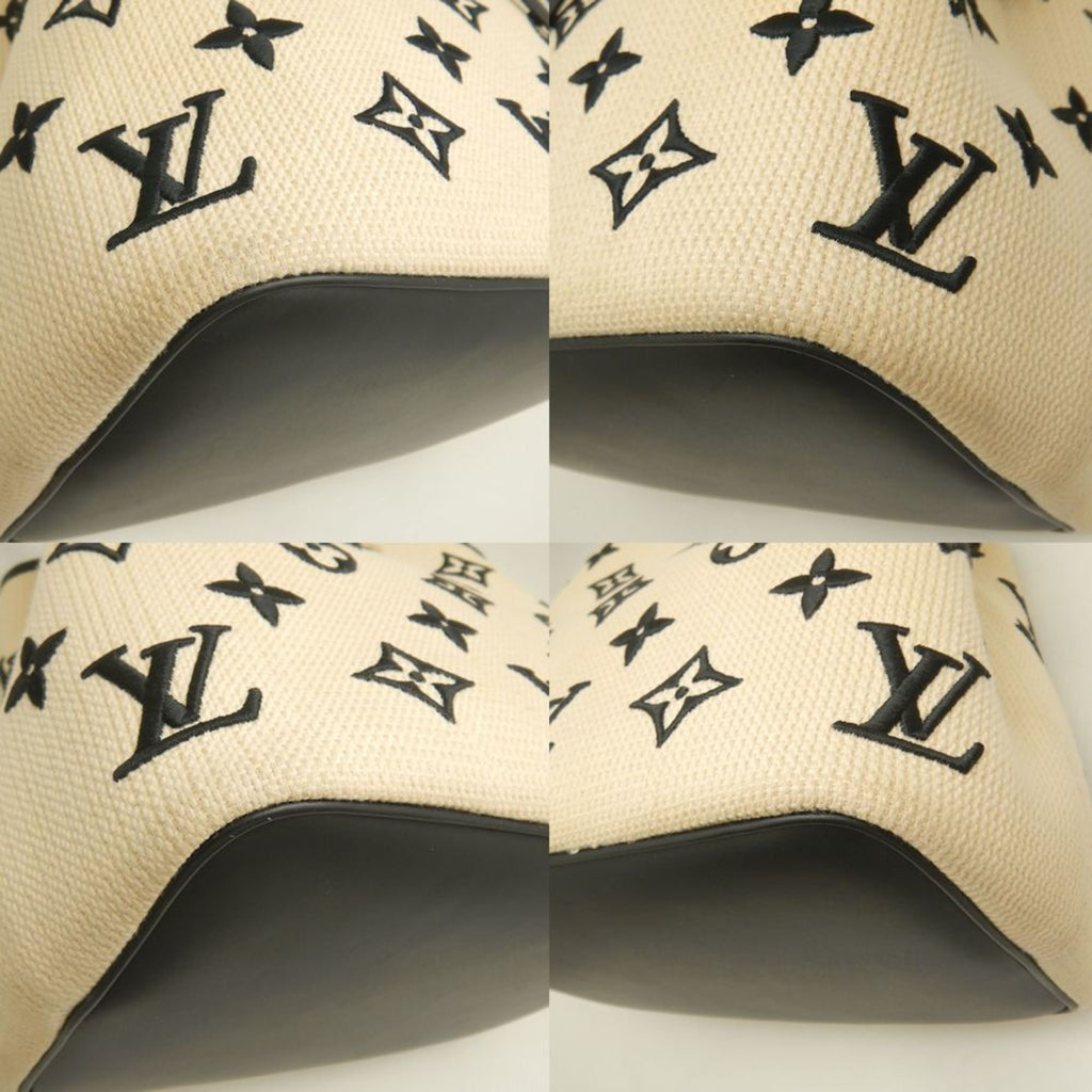 Louis Vuitton Beige Noir Cotton Canvas Leather Shoulder Bag (Pre-Owned)