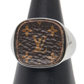 Louis Vuitton Silver Brown Band Ring (Pre-Owned)