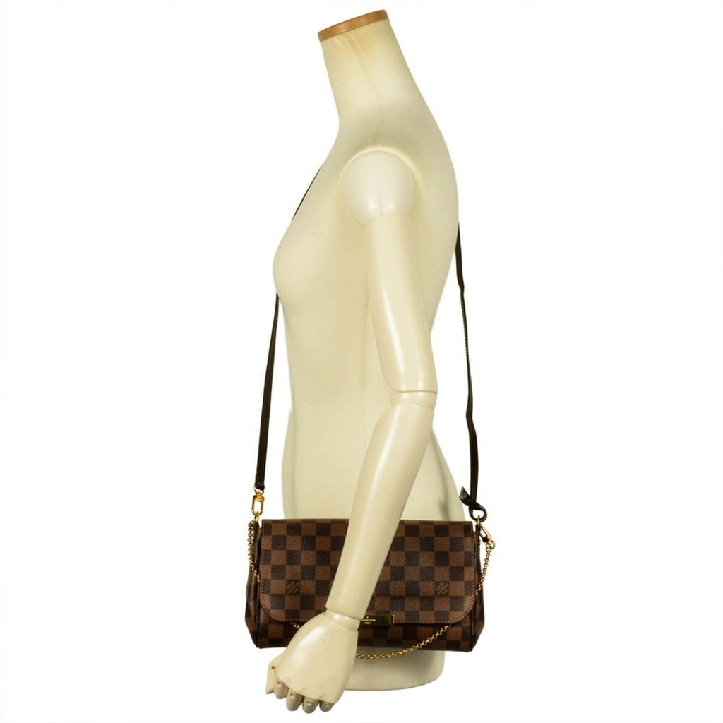 Louis Vuitton Damier Damier Canvas Ebene Leather Shoulder Bag (Pre-Owned)