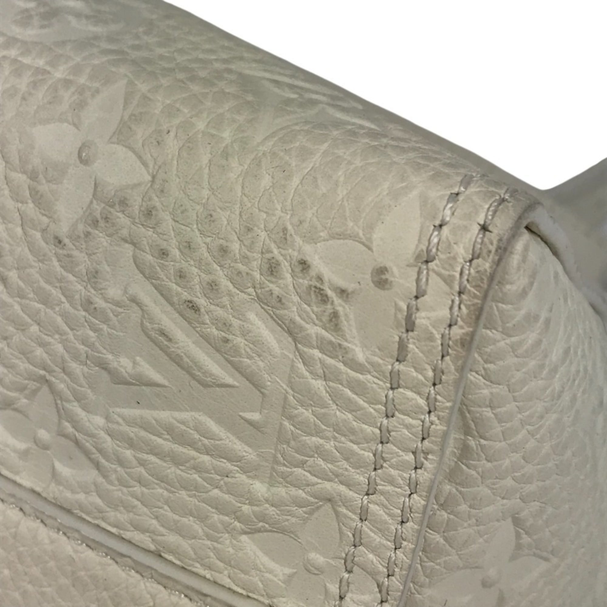 Louis Vuitton Monogram Empreinte White Leather Clutch Bag Pochette Shoulder Bag (Pre-Owned)