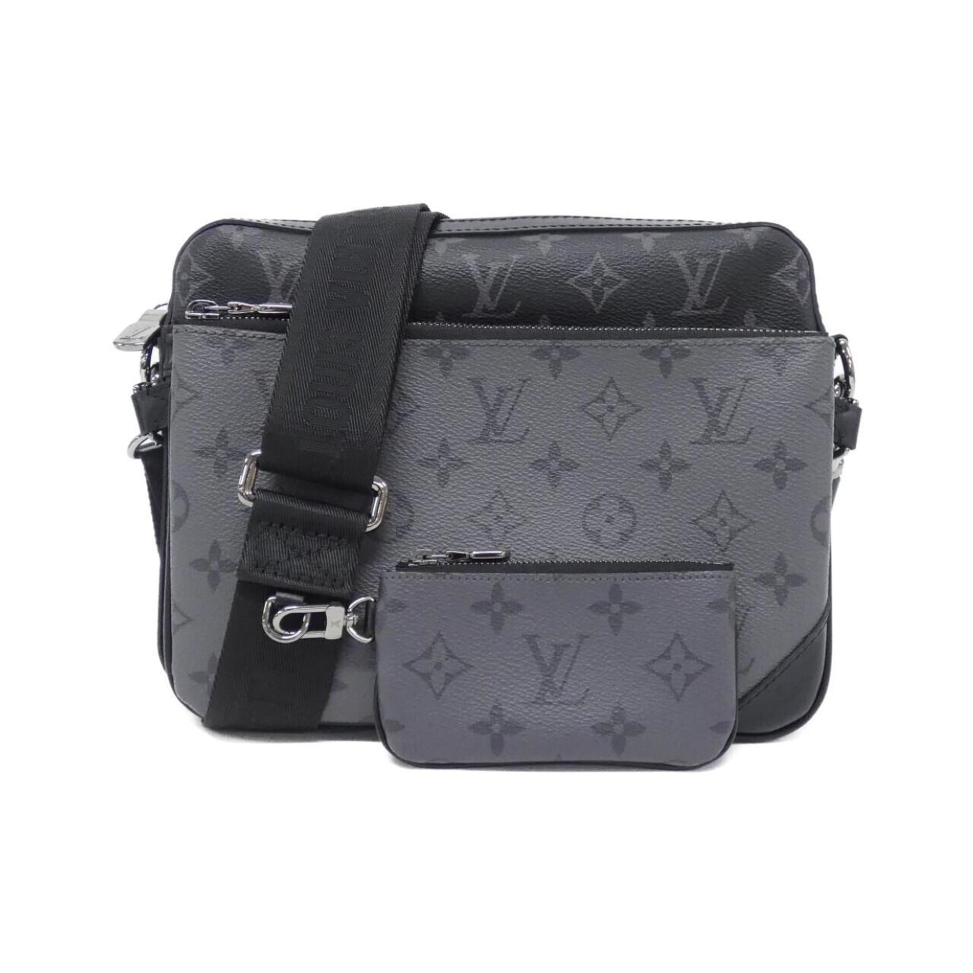 Louis Vuitton Black Gris Coated Canvas Shoulder Bag (Pre-Owned)