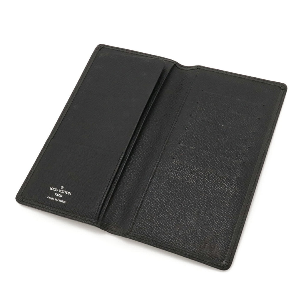 Louis Vuitton Ardoise Black Taiga Leather Leather Long Wallet (Bi-Fold) (Pre-Owned)