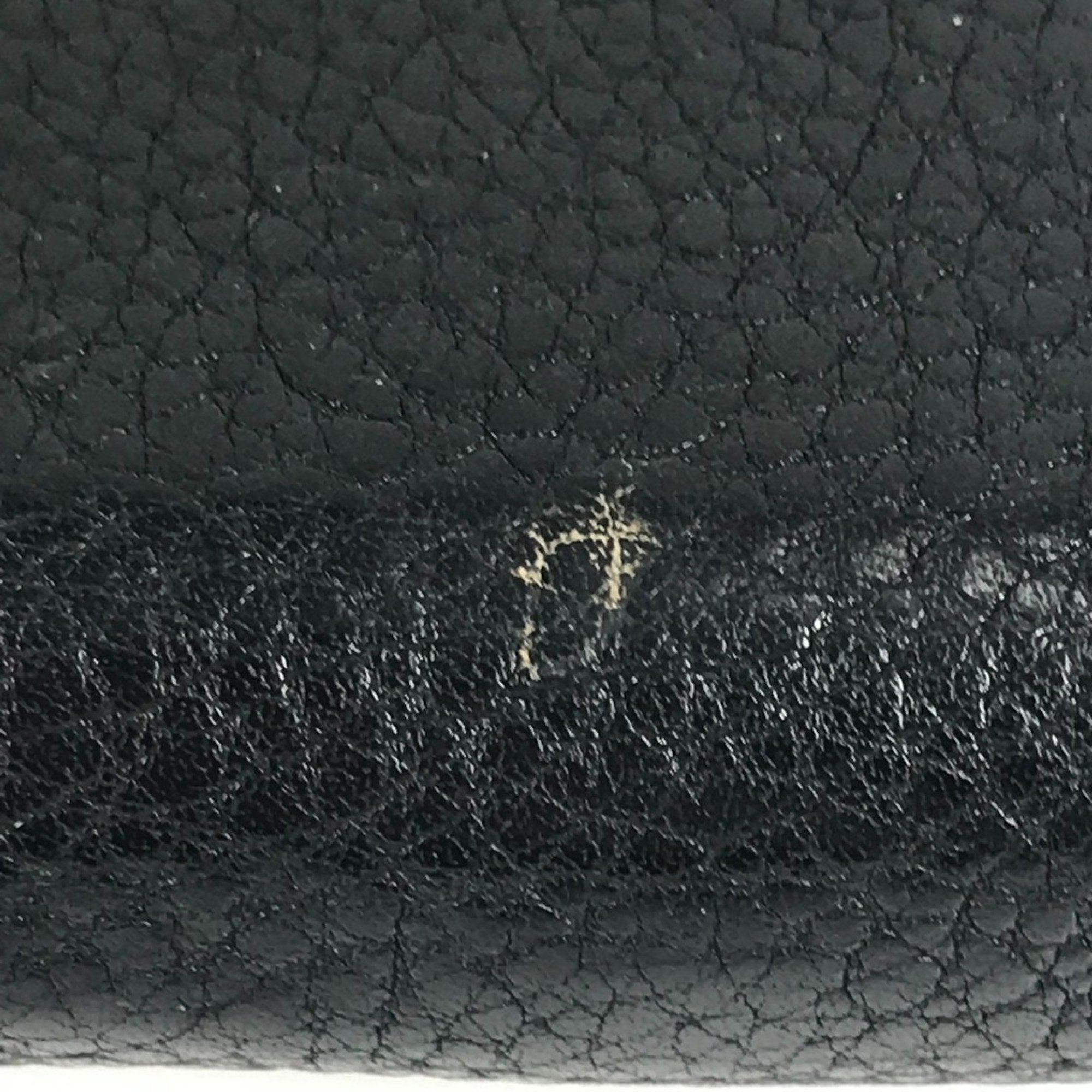 Louis Vuitton Black Leather Long Wallet (Bi-Fold) (Pre-Owned)