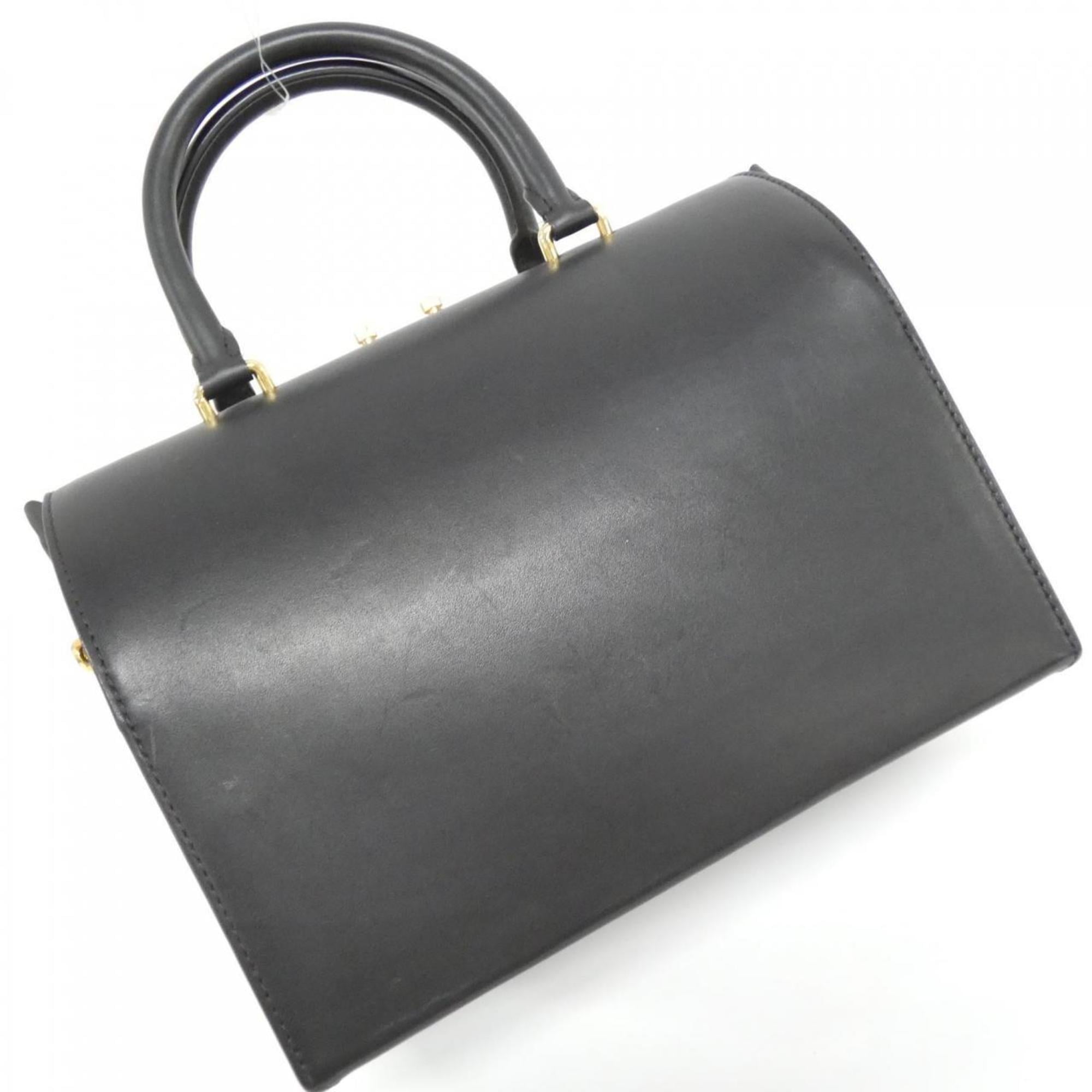 Louis Vuitton Black Leather Boston Bag (Pre-Owned)