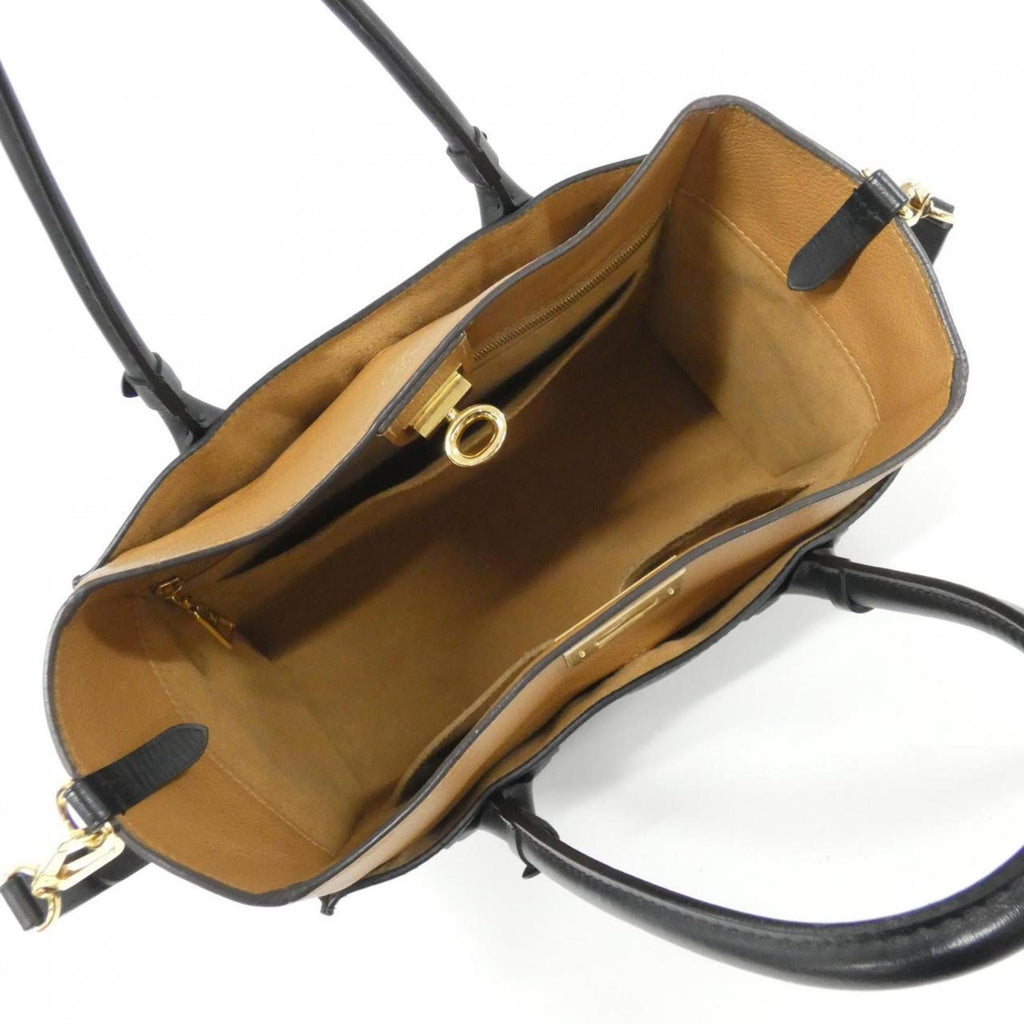 Louis Vuitton Black Leather Coated Canvas Handbag (Pre-Owned)