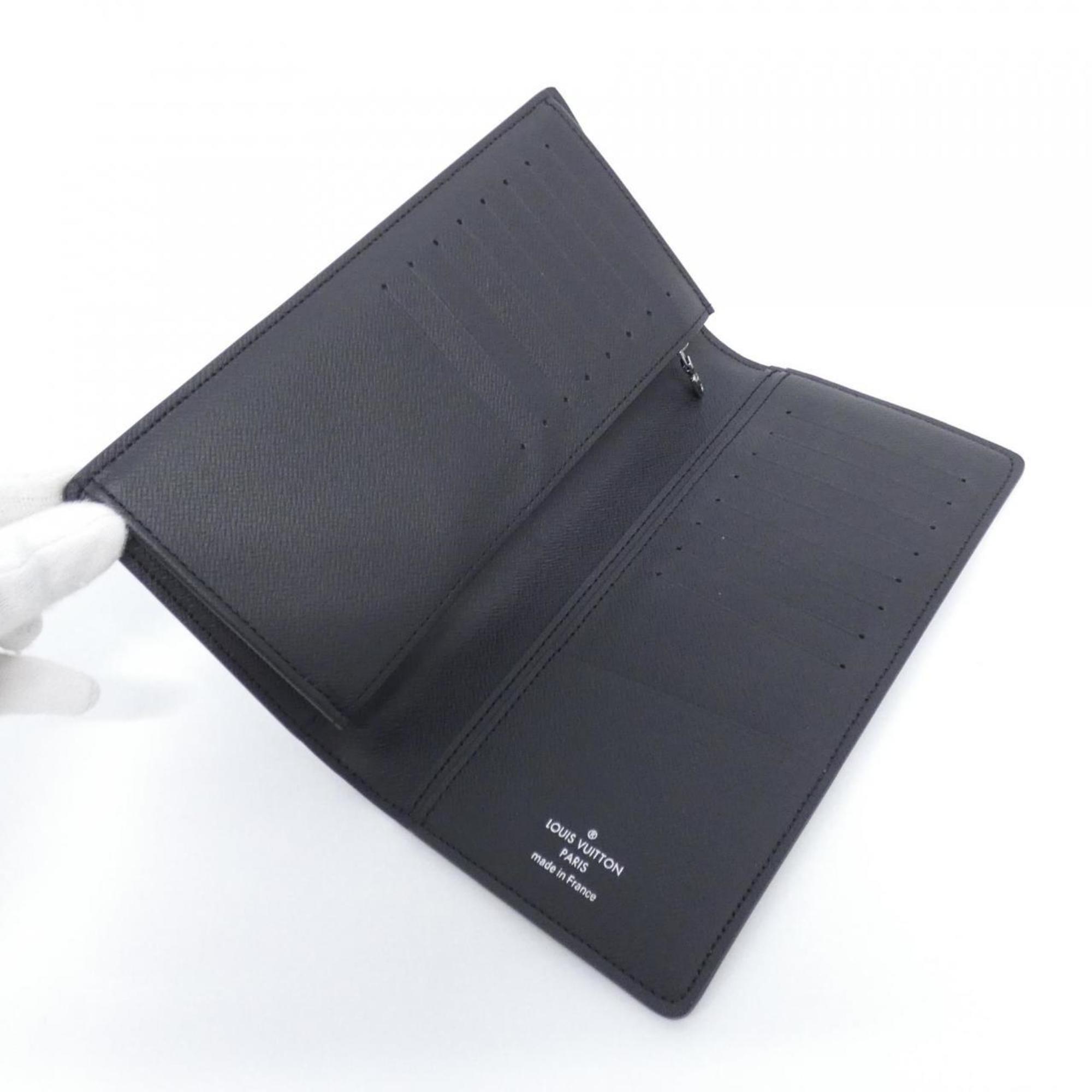 Louis Vuitton Black Coated Canvas Long Wallet (Bi-Fold) (Pre-Owned)