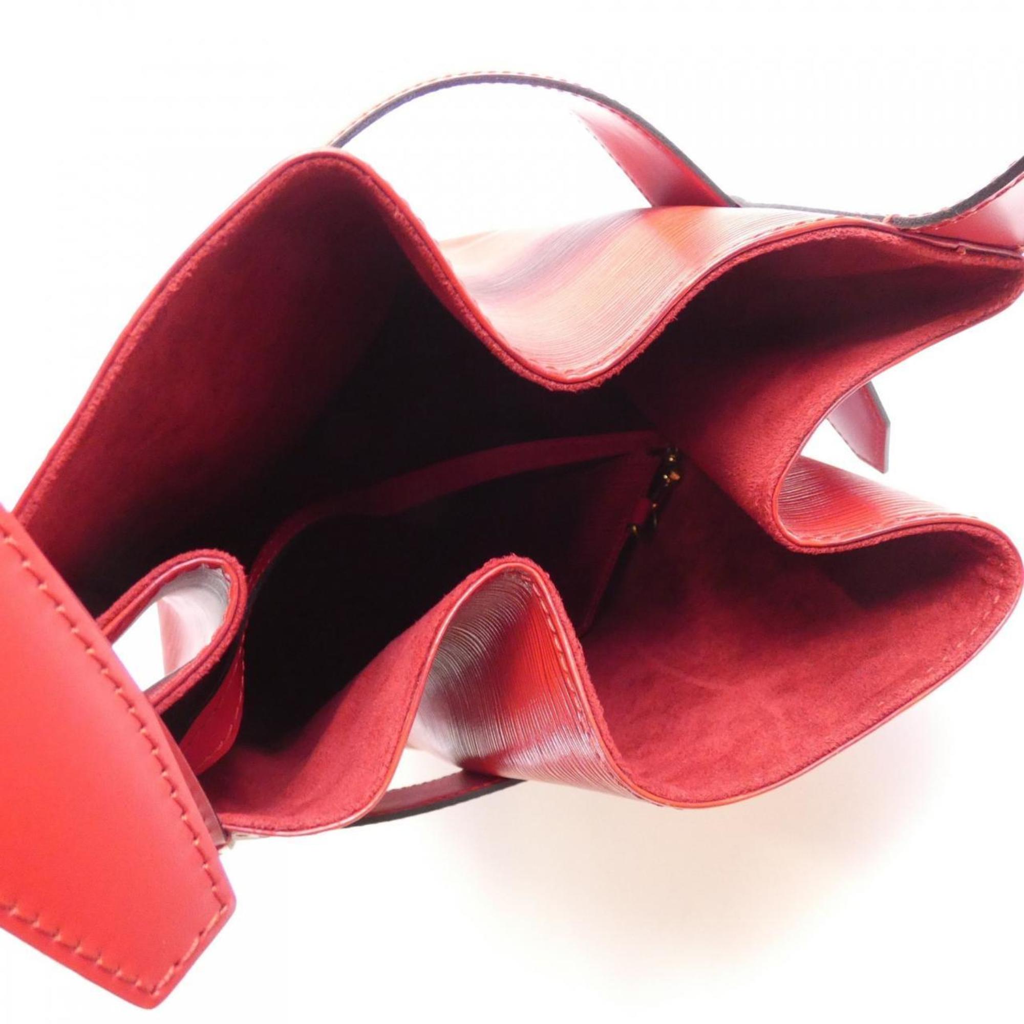 Louis Vuitton Red Color Leather Shoulder Bag (Pre-Owned)