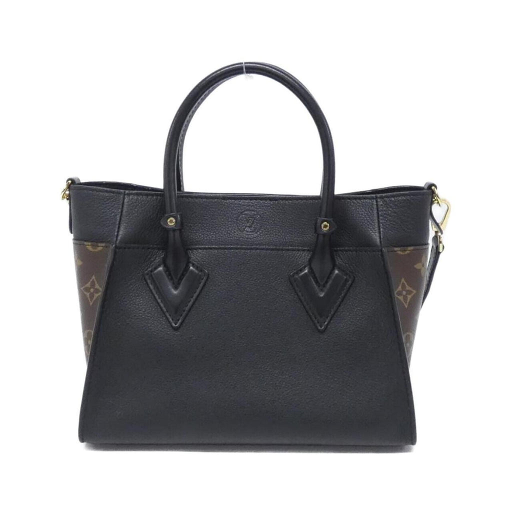 Louis Vuitton Black Leather Coated Canvas Handbag (Pre-Owned)