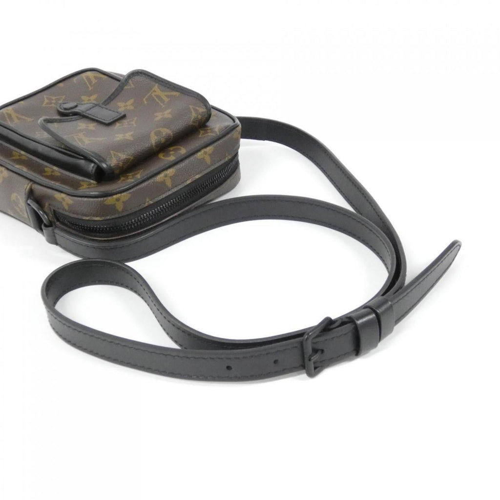 Louis Vuitton Black Brown Coated Canvas Shoulder Bag (Pre-Owned)