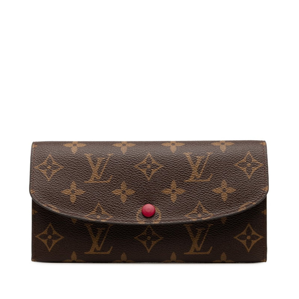 Louis Vuitton Brown Fuchsia Pink Pvc Leather Long Wallet (Bi-Fold) (Pre-Owned)