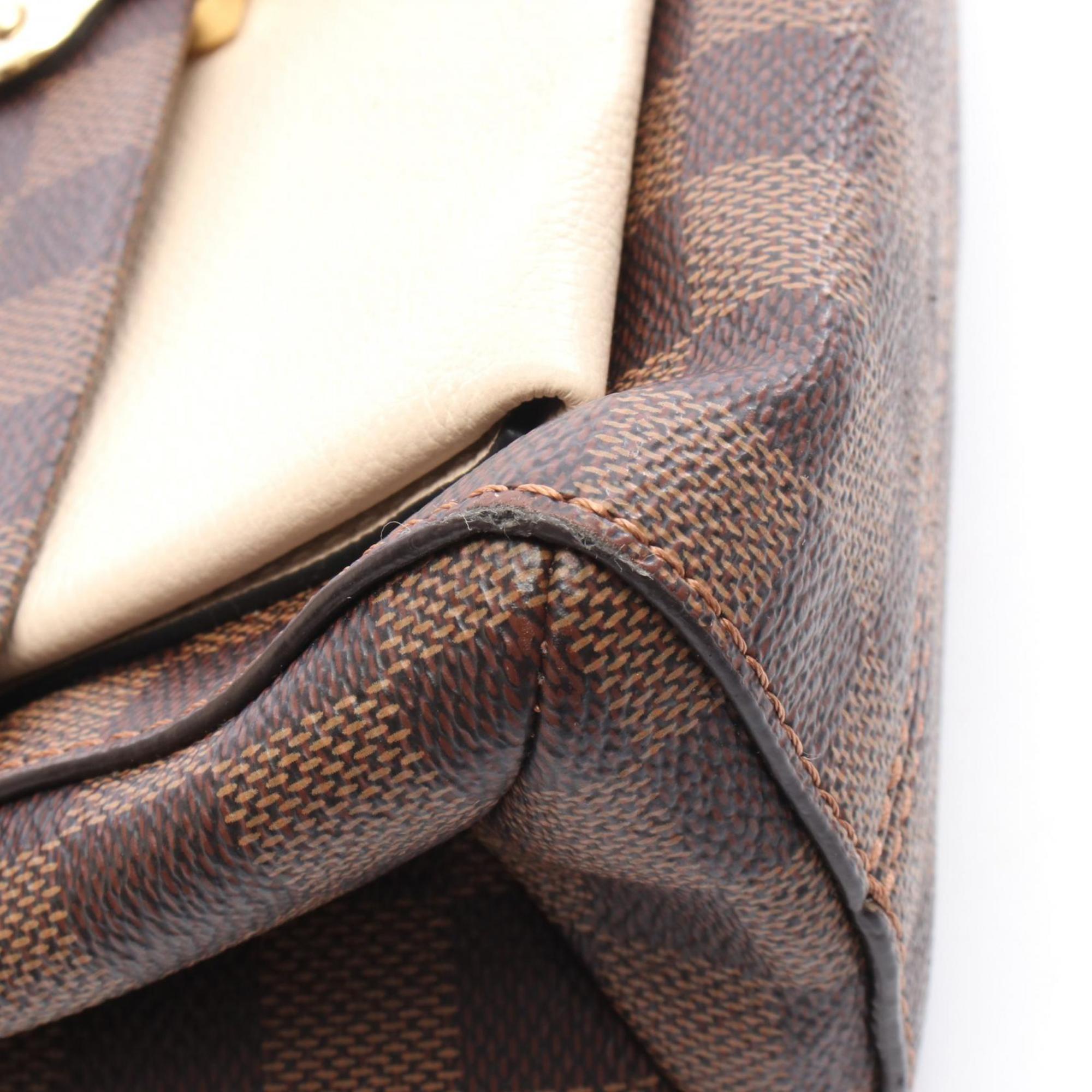 Louis Vuitton Black Brown Damier Canvas Ivory Coated Canvas Shoulder Bag (Pre-Owned)