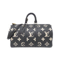 Louis Vuitton Beige Black Leather Boston Bag (Pre-Owned)