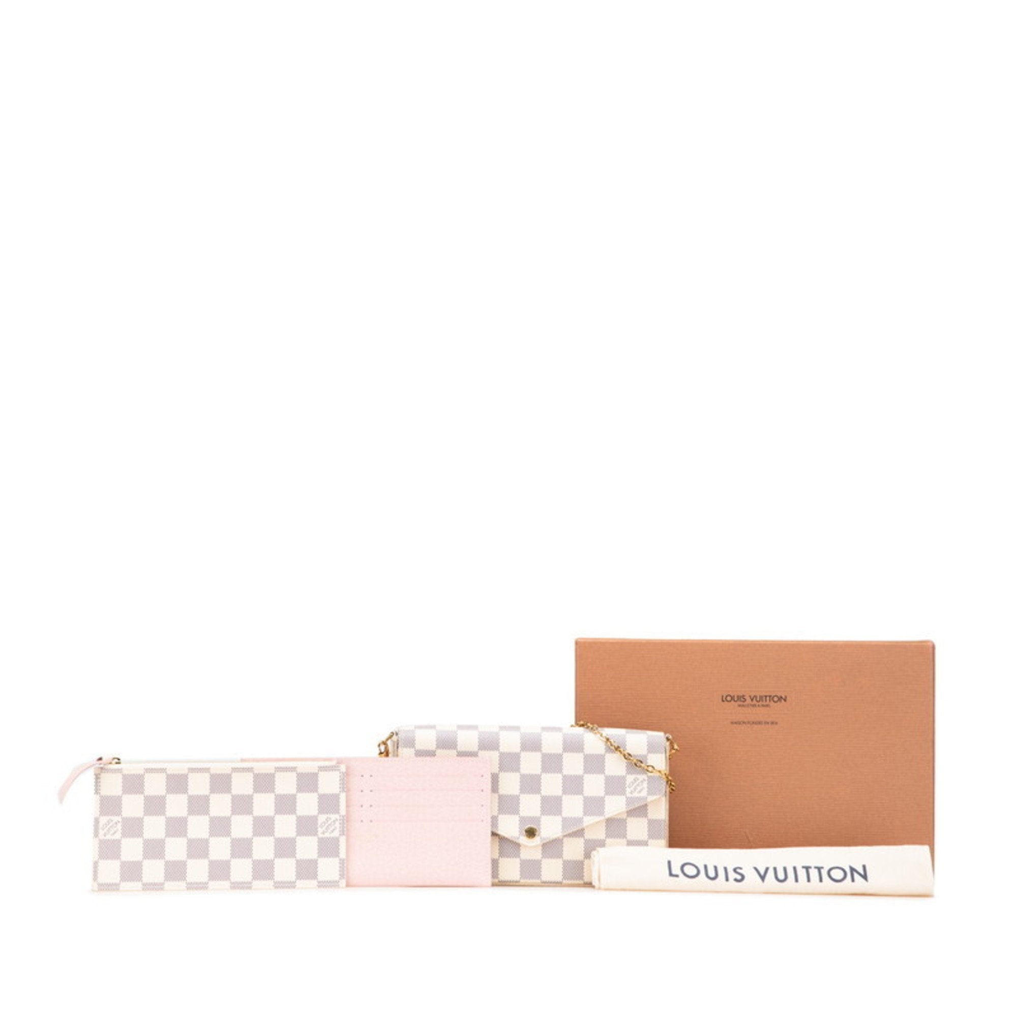 Louis Vuitton Damier Azur Ivory Pvc Leather Pochette Shoulder Bag (Pre-Owned)