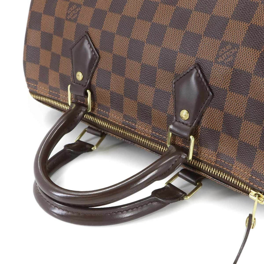 Louis Vuitton Brown Damier Canvas Ebene Damier Canvas Boston Bag Handbag (Pre-Owned)