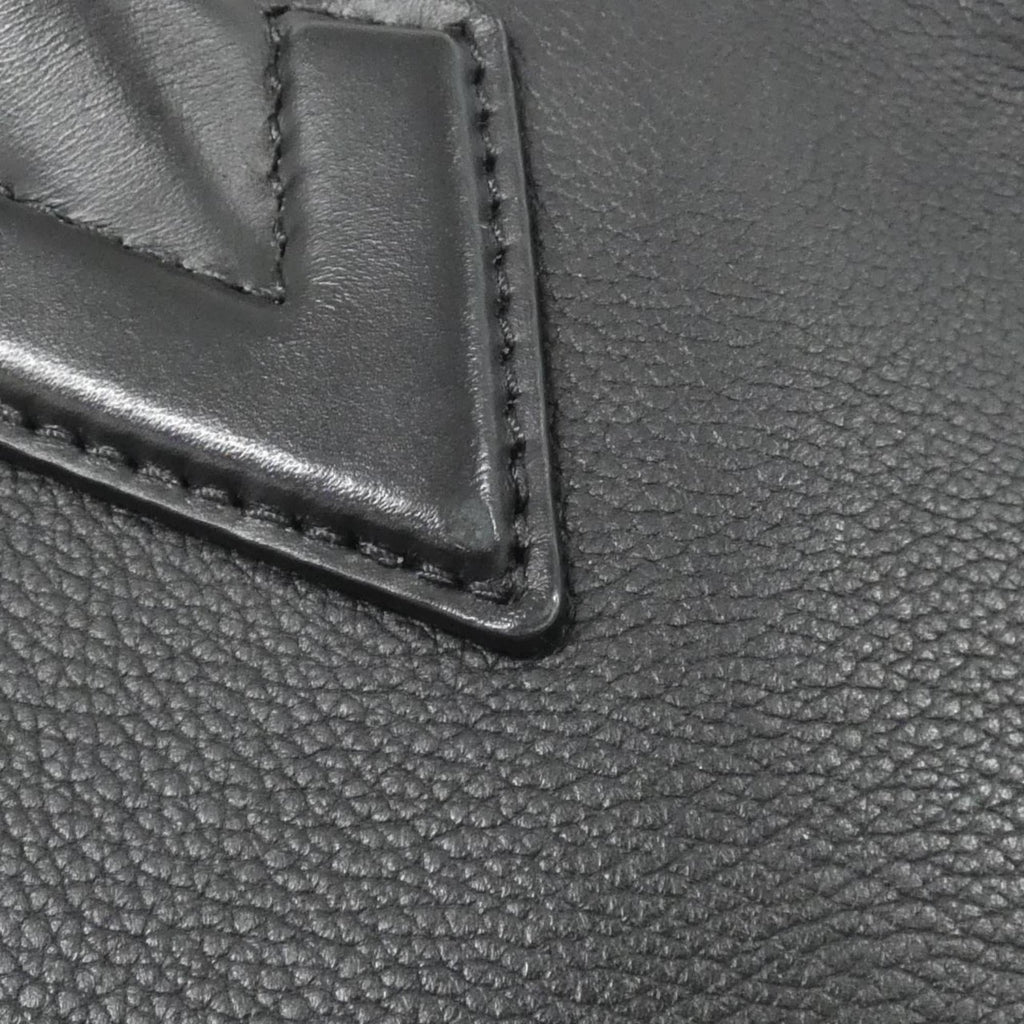 Louis Vuitton Black Leather Coated Canvas Handbag (Pre-Owned)